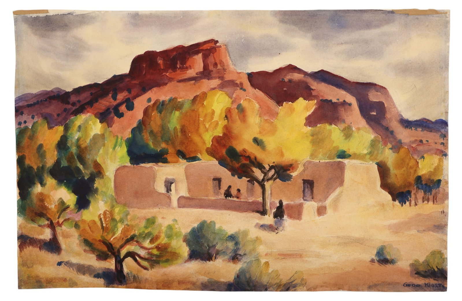 Gene Kloss "Taos Landscape" Watercolor on Paper - 2