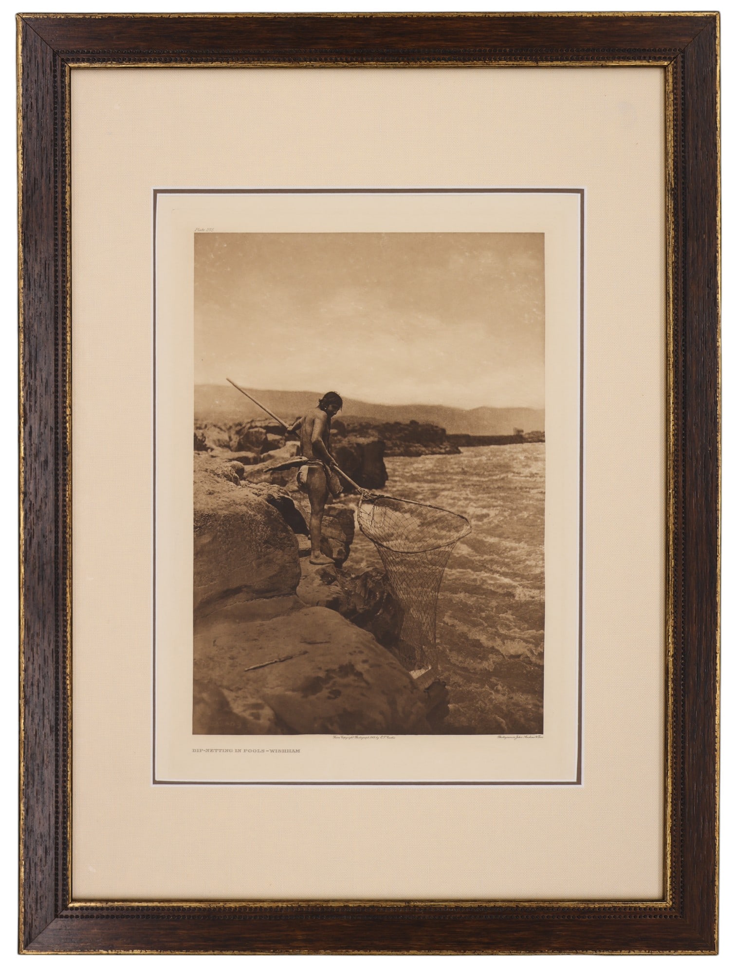 Edward Curtis "Dip-Netting in Pools - Wishham" (Plate 275) 1909 Photogravure - 2