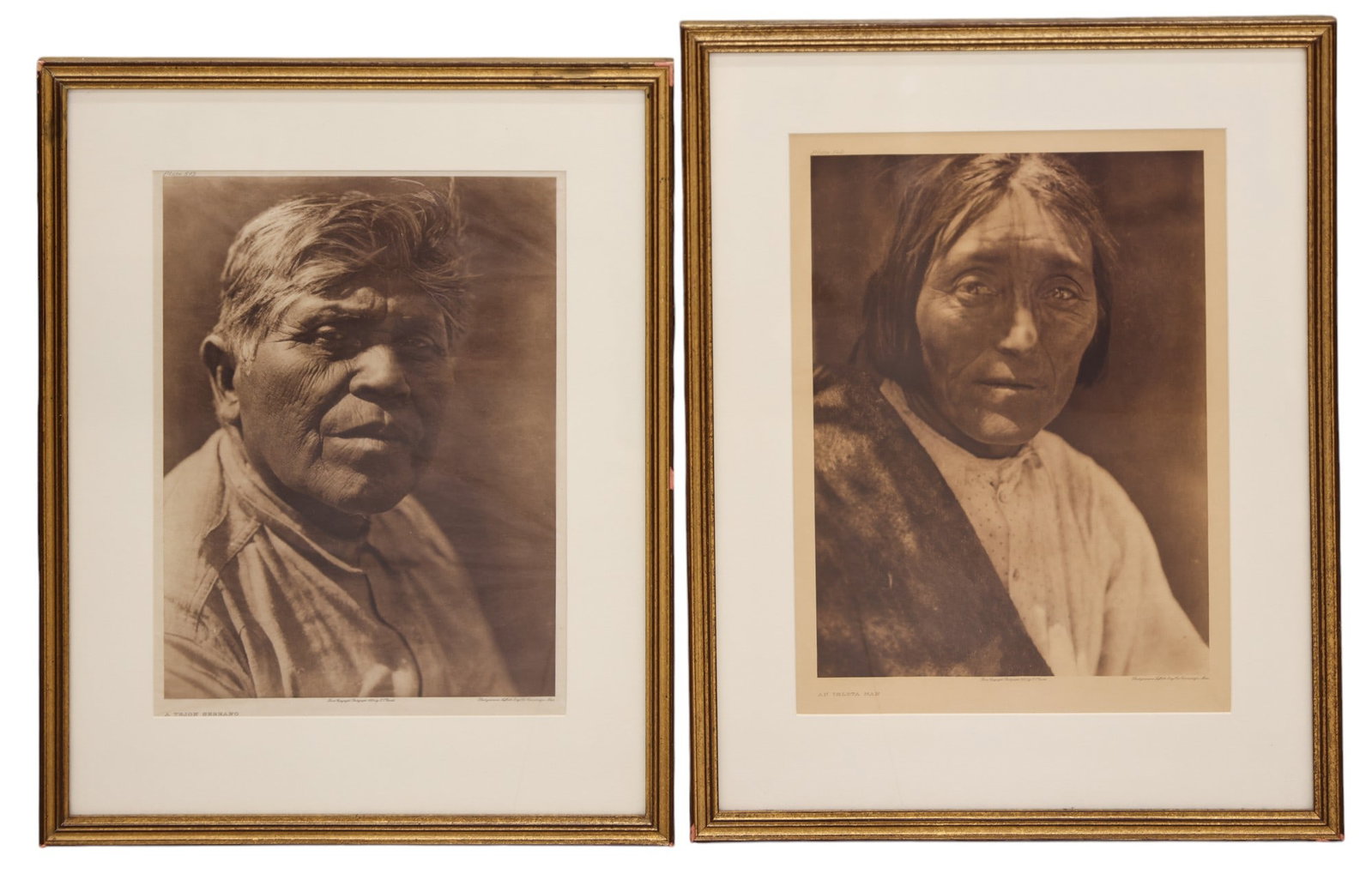 2pc Edward Curtis Southwest Native Portrait Photogravures (1 of 1)