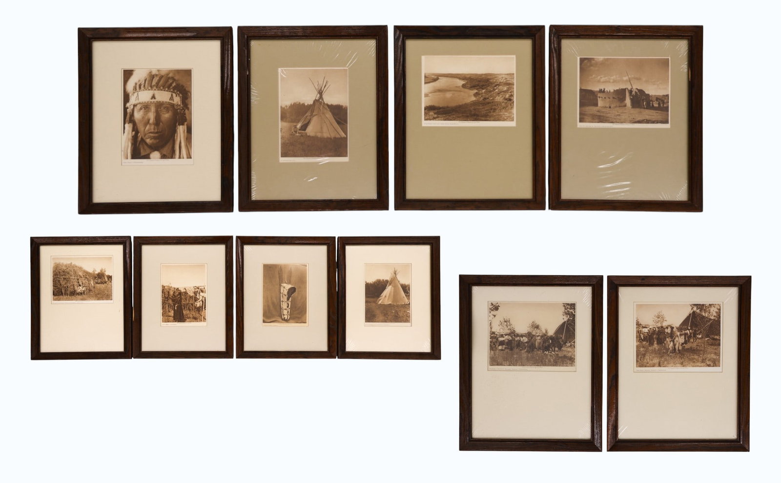 Collection 10pc Edward Curtis Small Photogavures Framed (1 of 4)