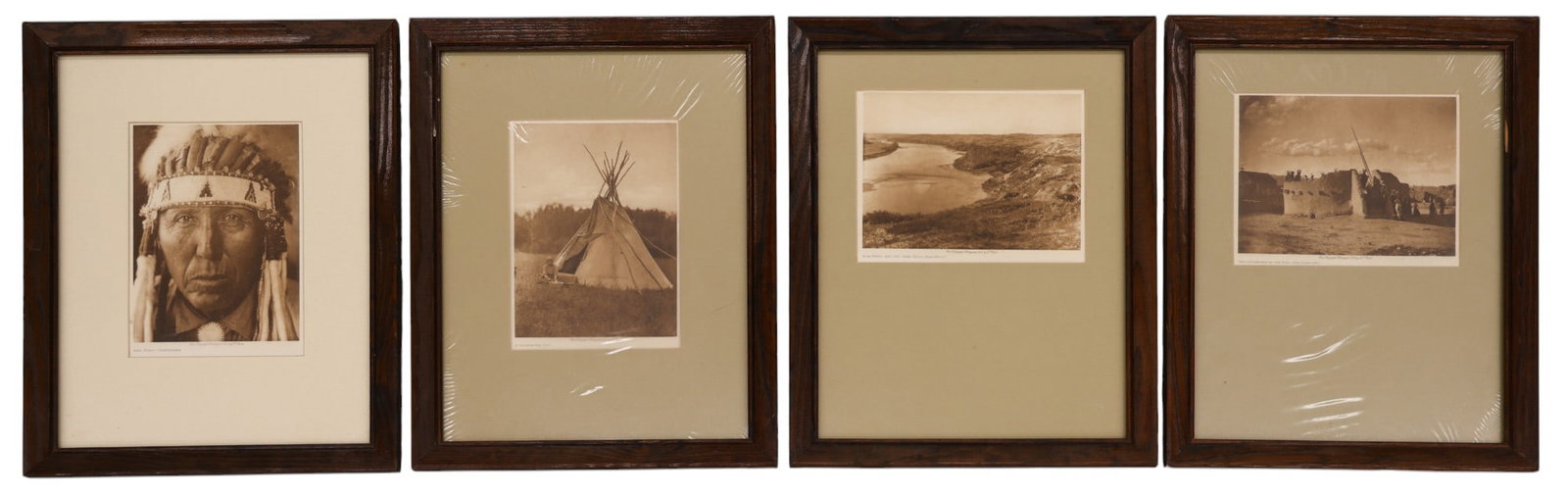 Collection 10pc Edward Curtis Small Photogavures Framed - 2