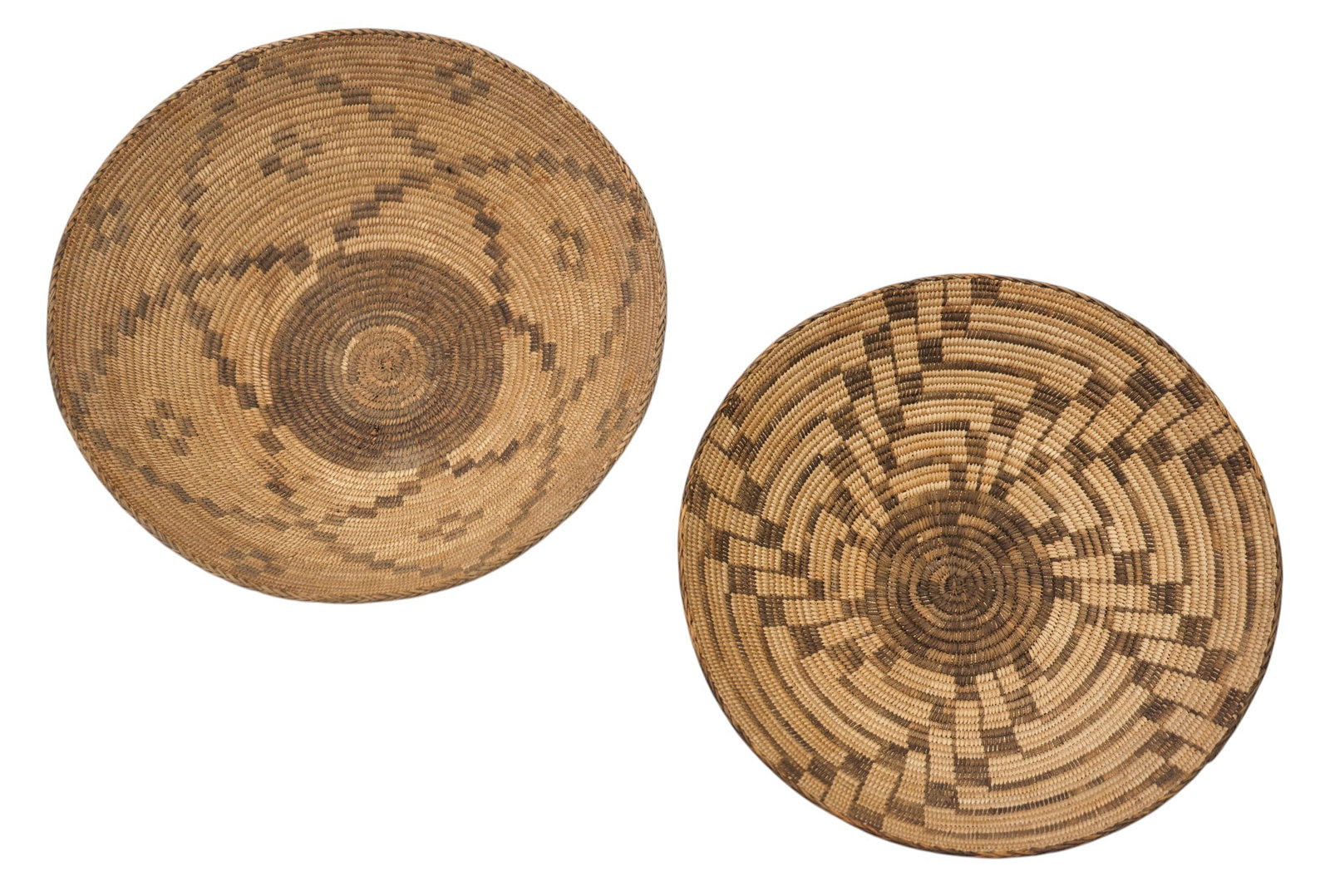 2pc Antique Pima Southwest Large Indian Baskets (1 of 2)