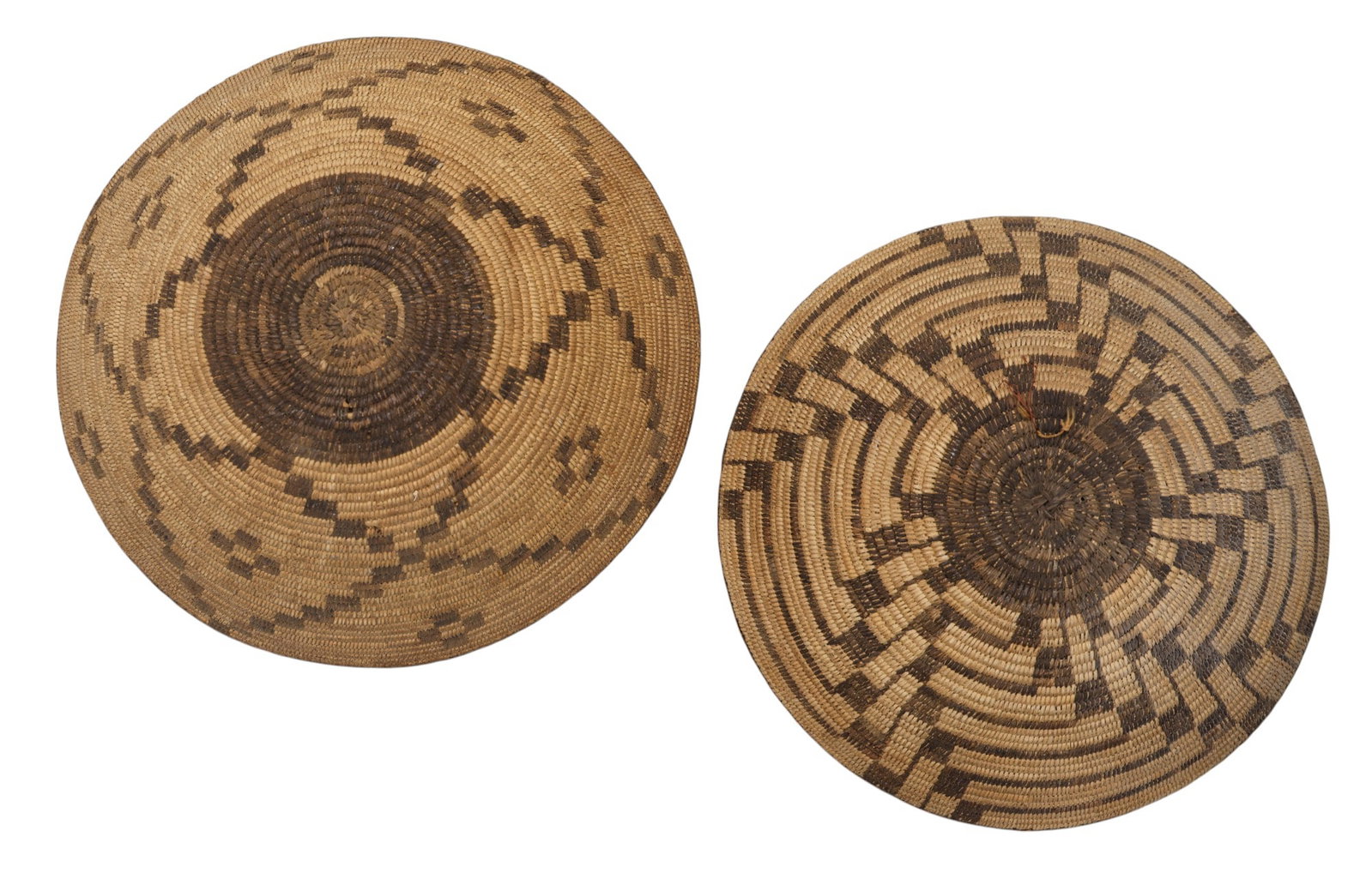 2pc Antique Pima Southwest Large Indian Baskets - 2