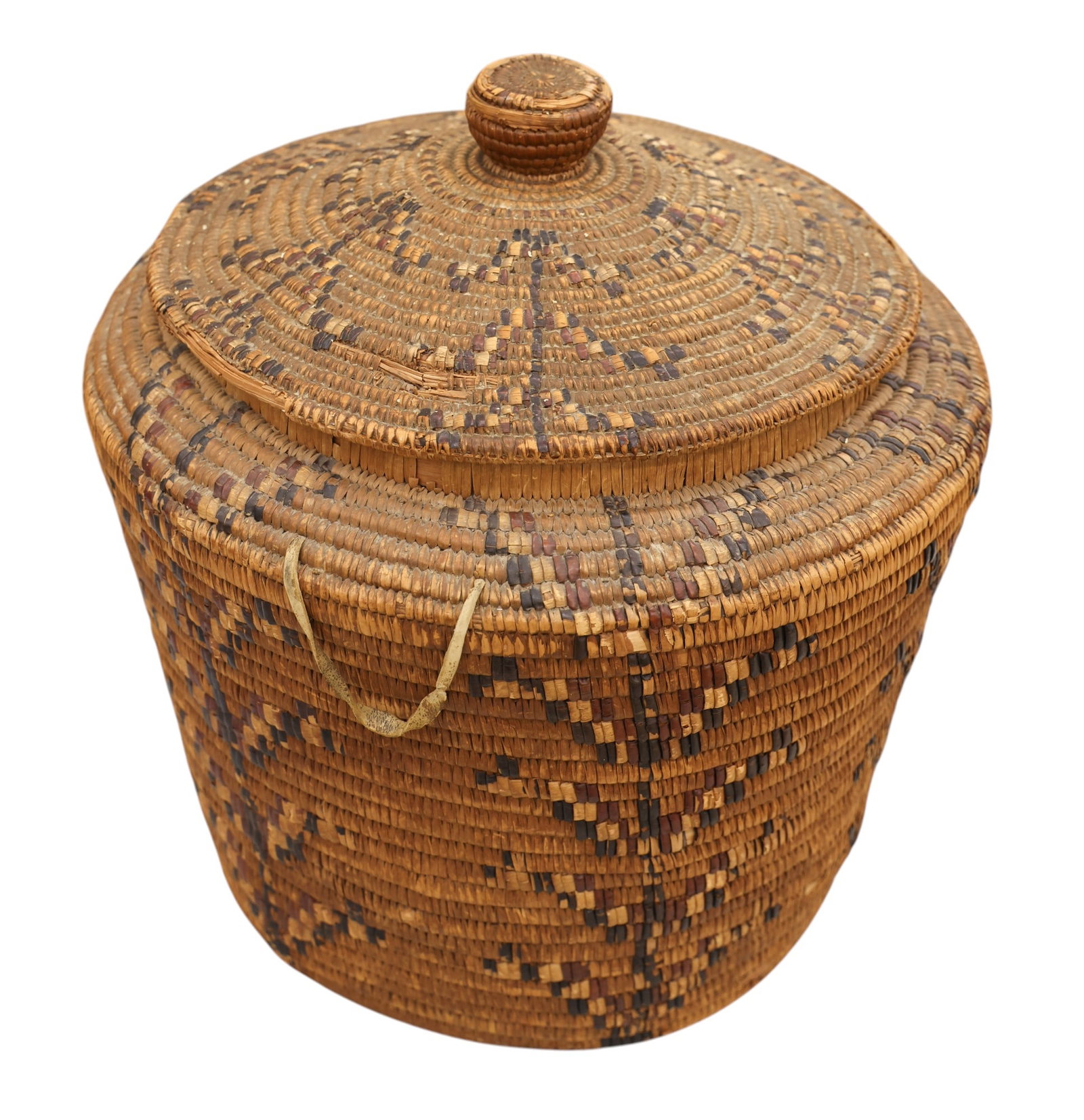 Antique Coast Salish Large Indian Storage Basket - 2