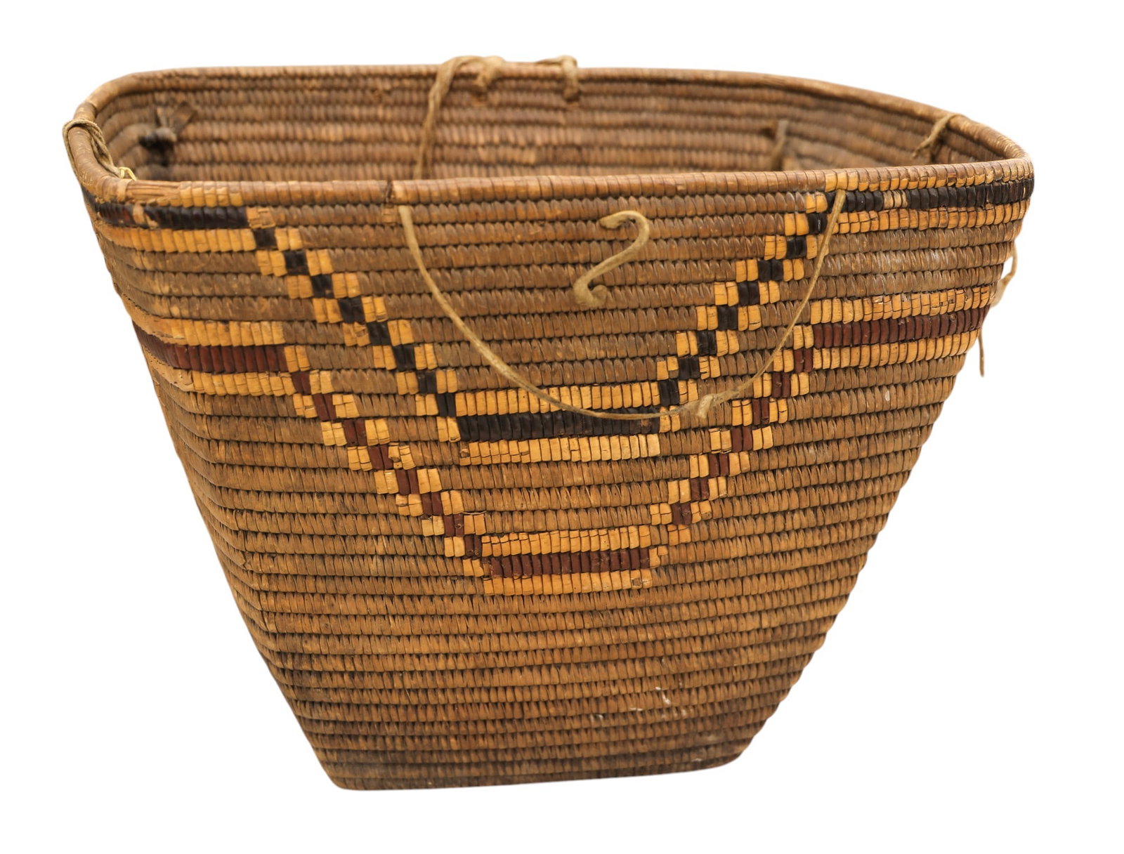 Antique Coast Salish Indian Burden Basket (1 of 2)