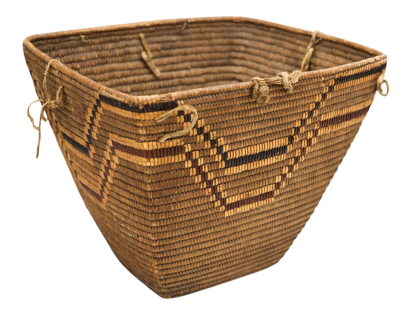 Antique Coast Salish Indian Burden Basket - 2