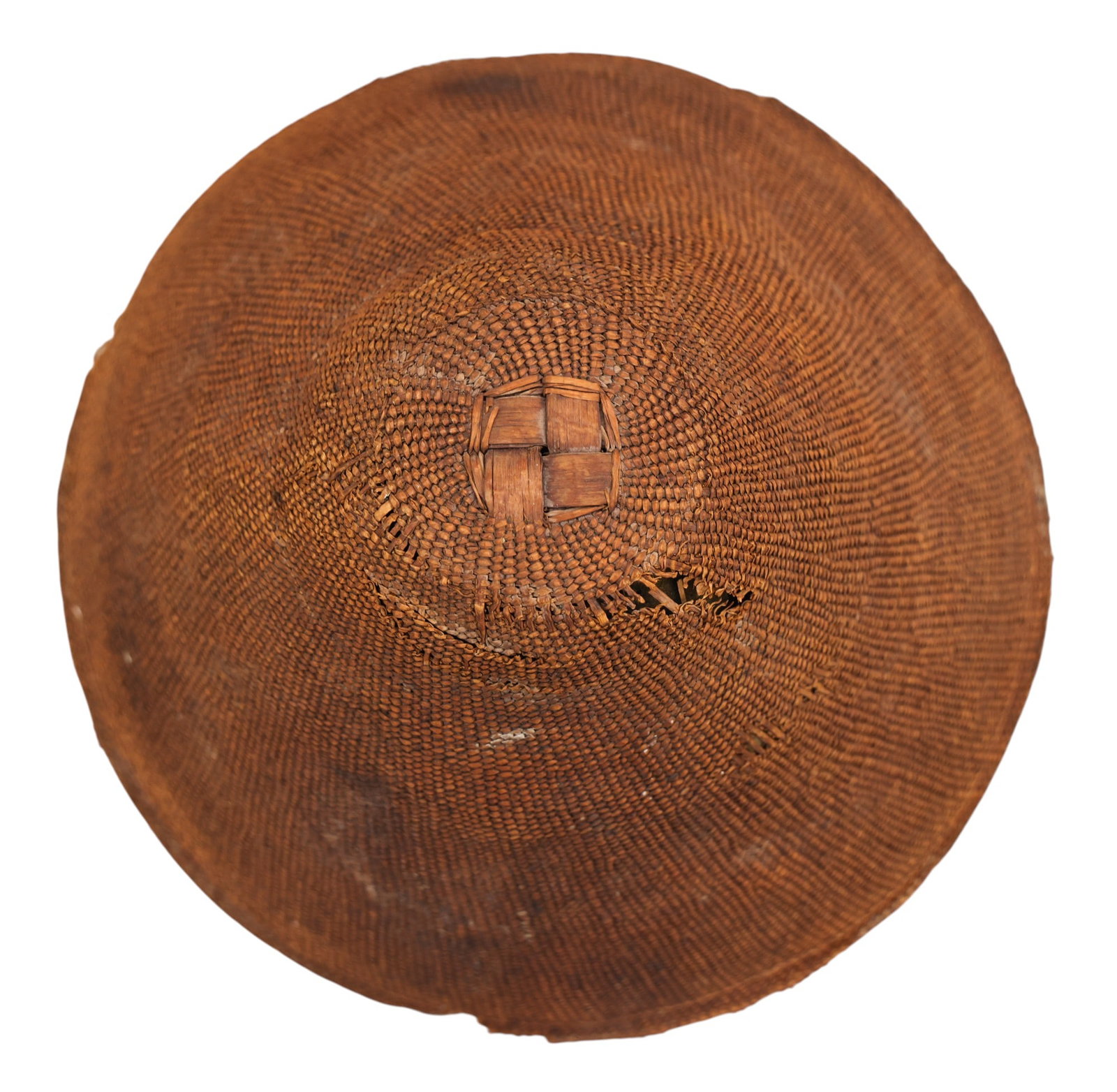 Antique Northwest Coast Indian Basketry Hat - 2