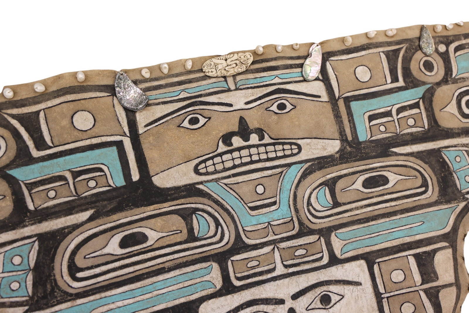 Old Northwest Coast Painted Leather Dance Apron - 2