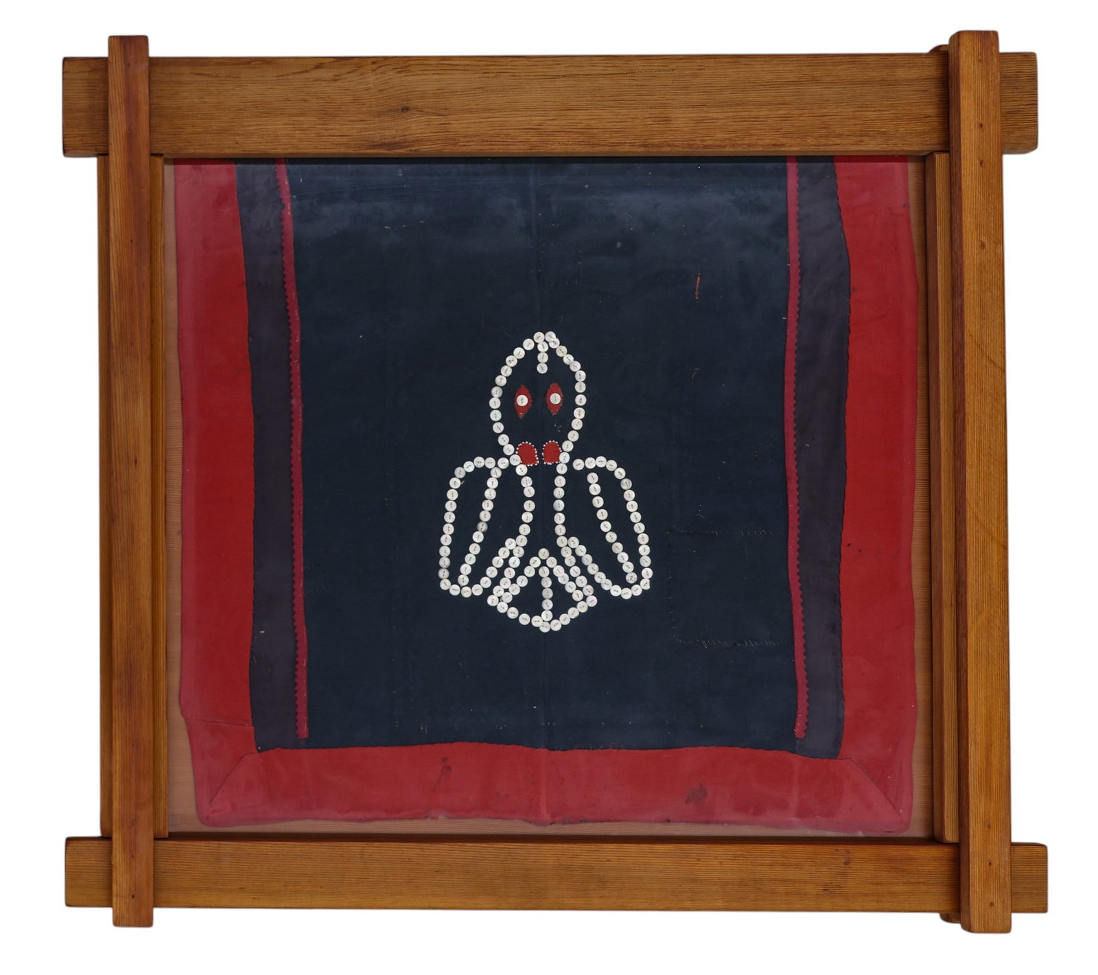 Antique Northwest Coast Small Button Blanket or Apron Framed (1 of 3)