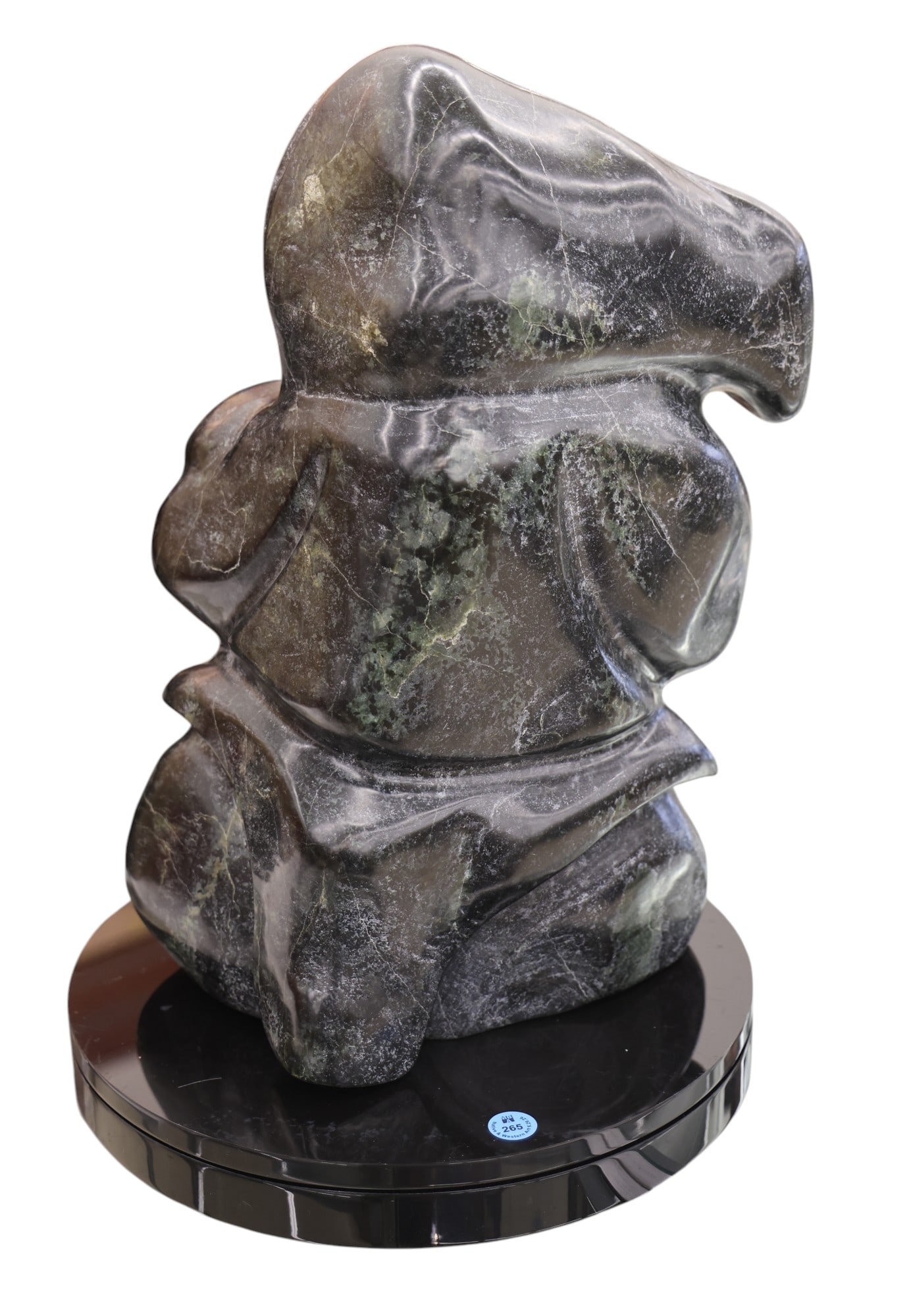 Abe Ukuqtunnuaq "Inuit Woman" Large Stone Sculpture - 2