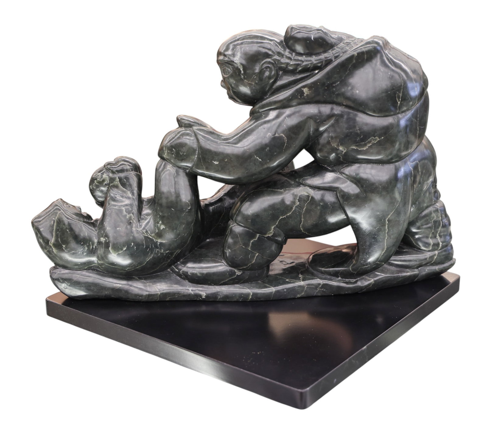 Lucassi Echalook "Salluit Family" Large Steatite Stone Sculpture - 2