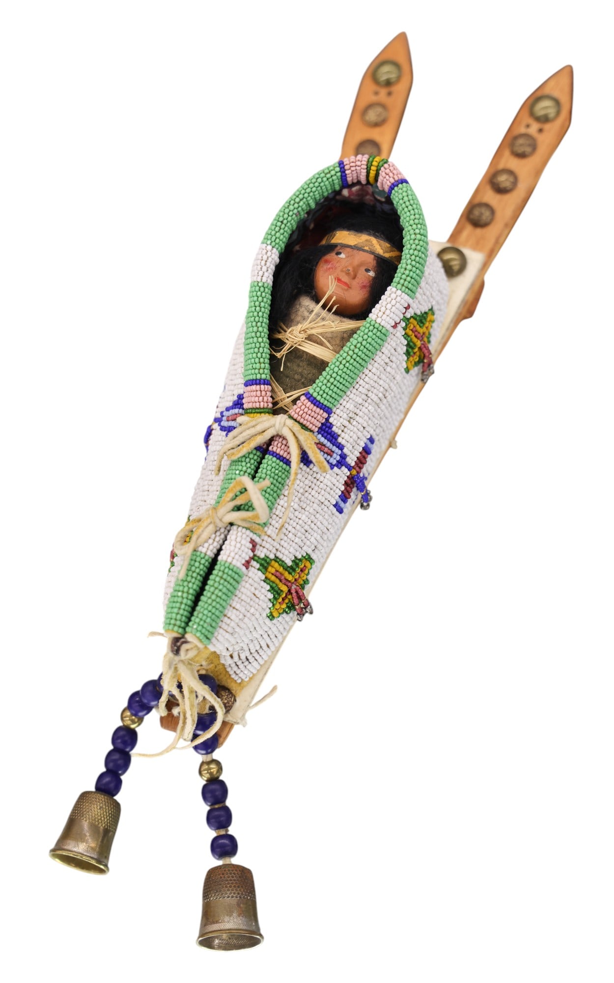 Old Plains Indian Beaded Doll Cradleboard - 2