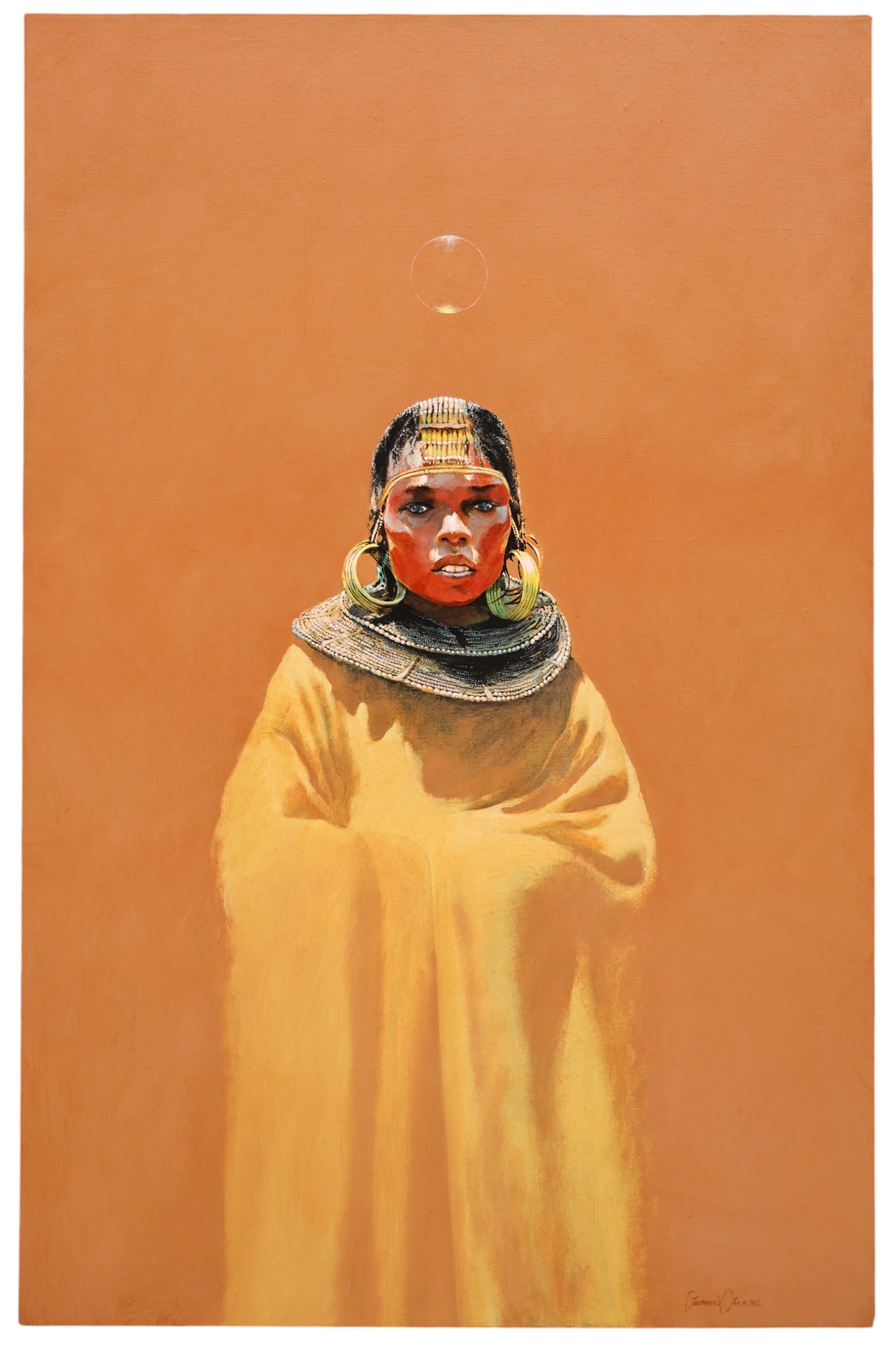Lawrence Lee "Spirit Sister I" 1982 Large Oil on Canvas - 2