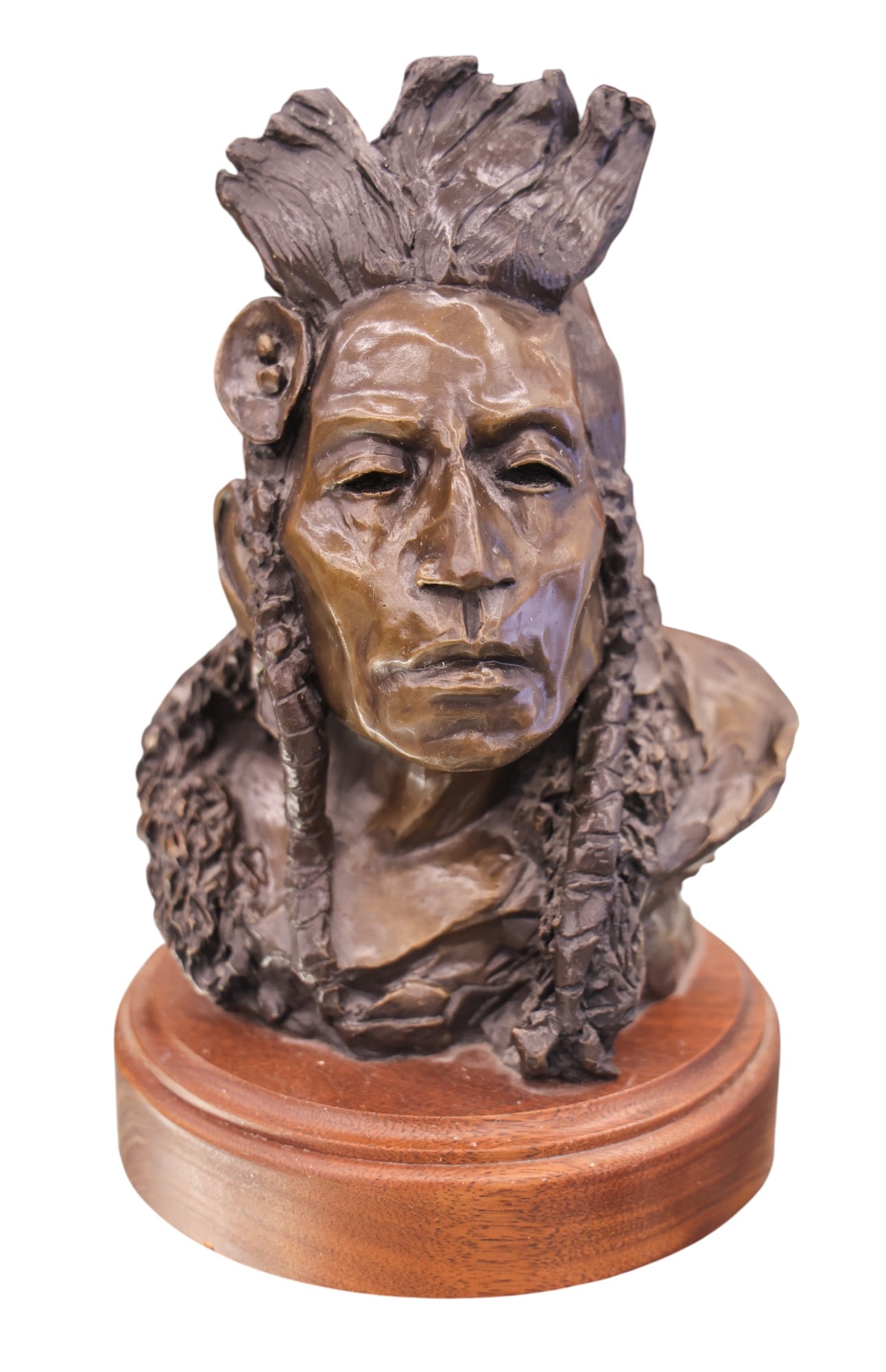 Nancy Powell McLaughlin "Blackfeet Warrior" Bronze Sculpture (1 of 2)