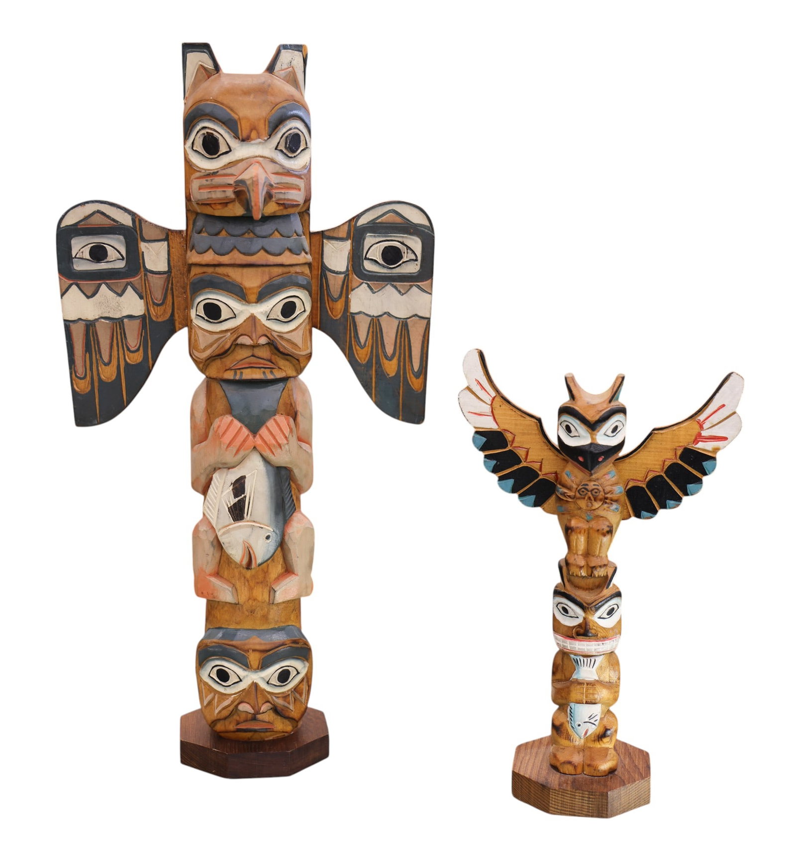 2pc Alaskan Northwest Coast Totem Pole Models (1 of 2)