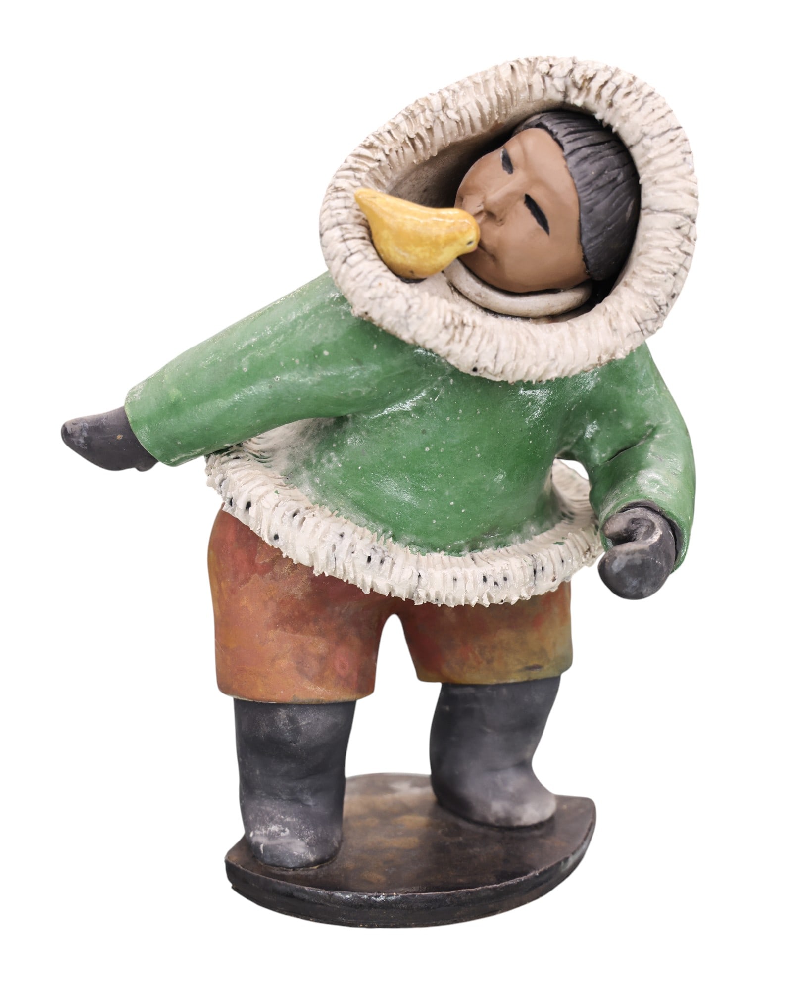 Franziska Jacobsen "Eskimo Bird" Raku Pottery Figure (1 of 1)
