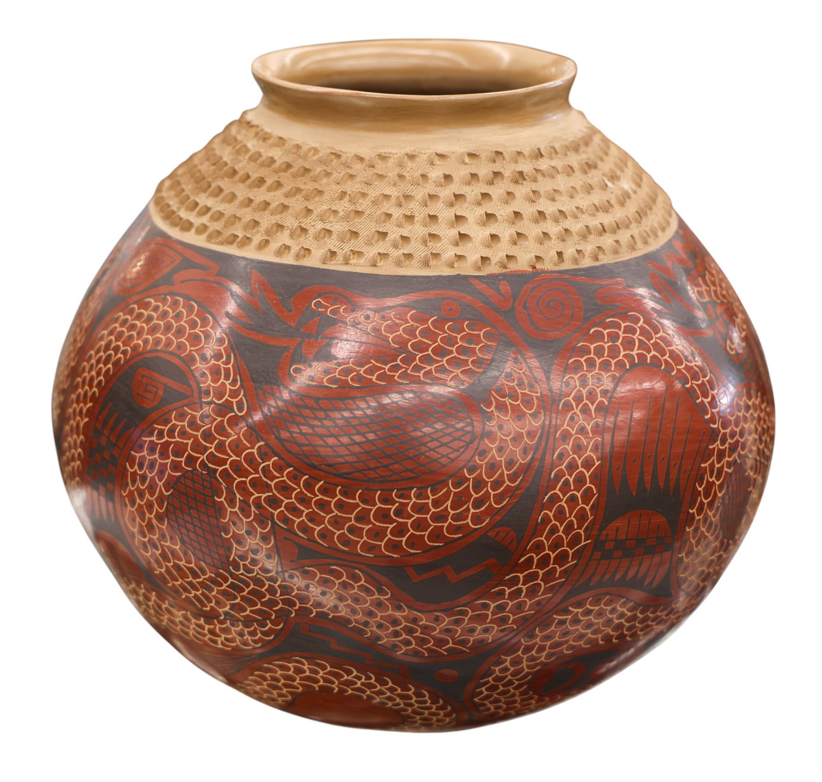 Mata Ortiz Large Polychrome Snake Jar by Daniel Gonzales (1 of 2)