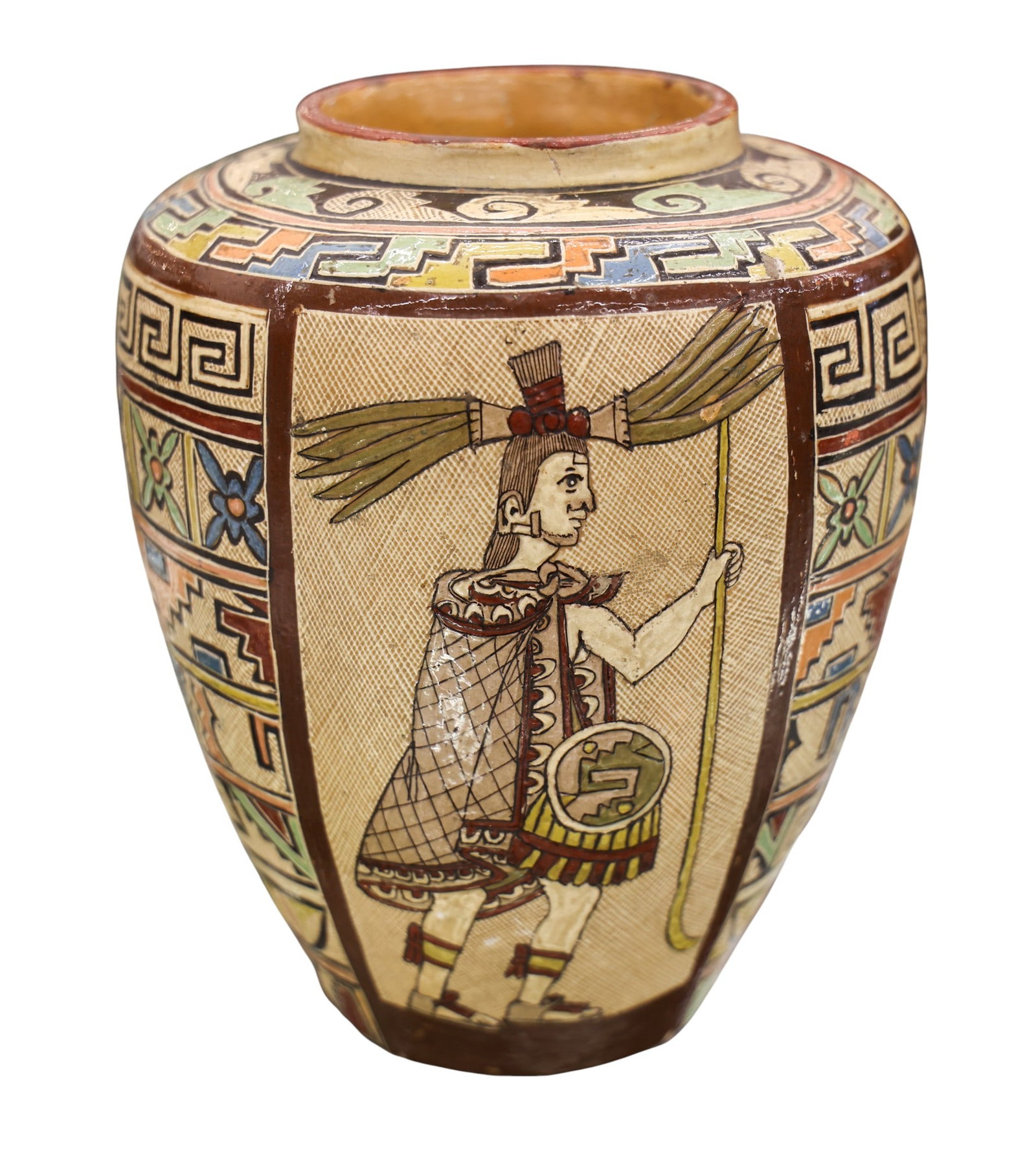 Vintage Agustin Lucano Mexican Tlaquepaque Pottery Vase - 2