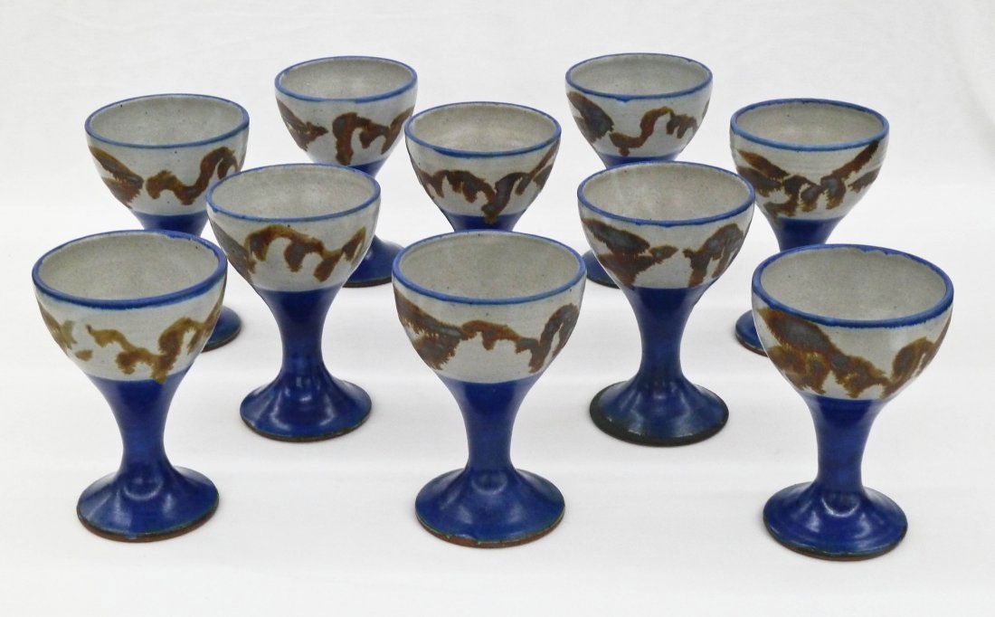 Set of (10) Robert Sperry Studio Pottery Goblets 5.5'': Set of (10) Robert Sperry Studio Pottery Goblets 5.5'' Each. Unsigned, but acquired directly from artist. No damage.