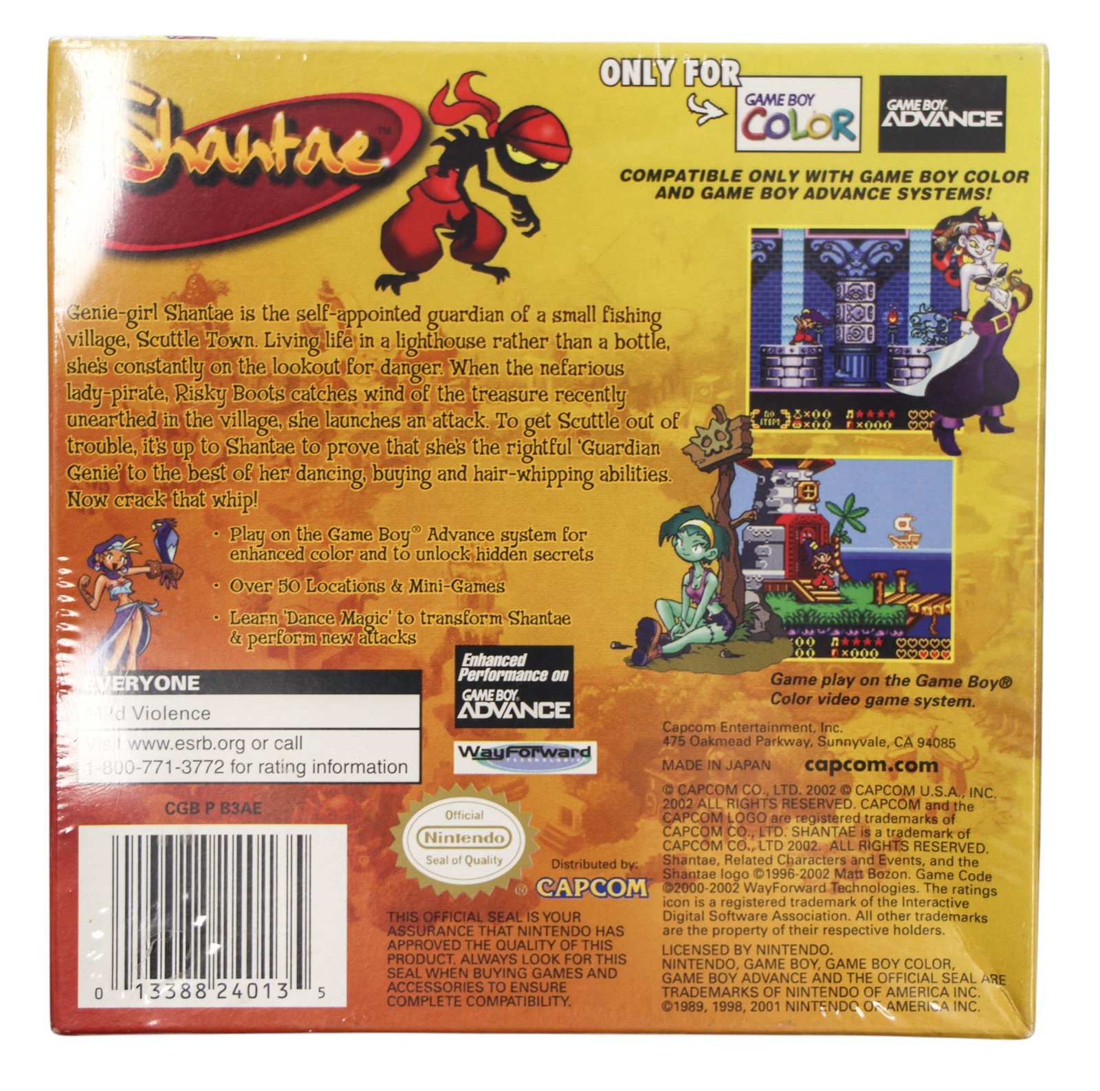2002 Shantae Capcom Game Boy Color Factory Sealed Video Game - 2