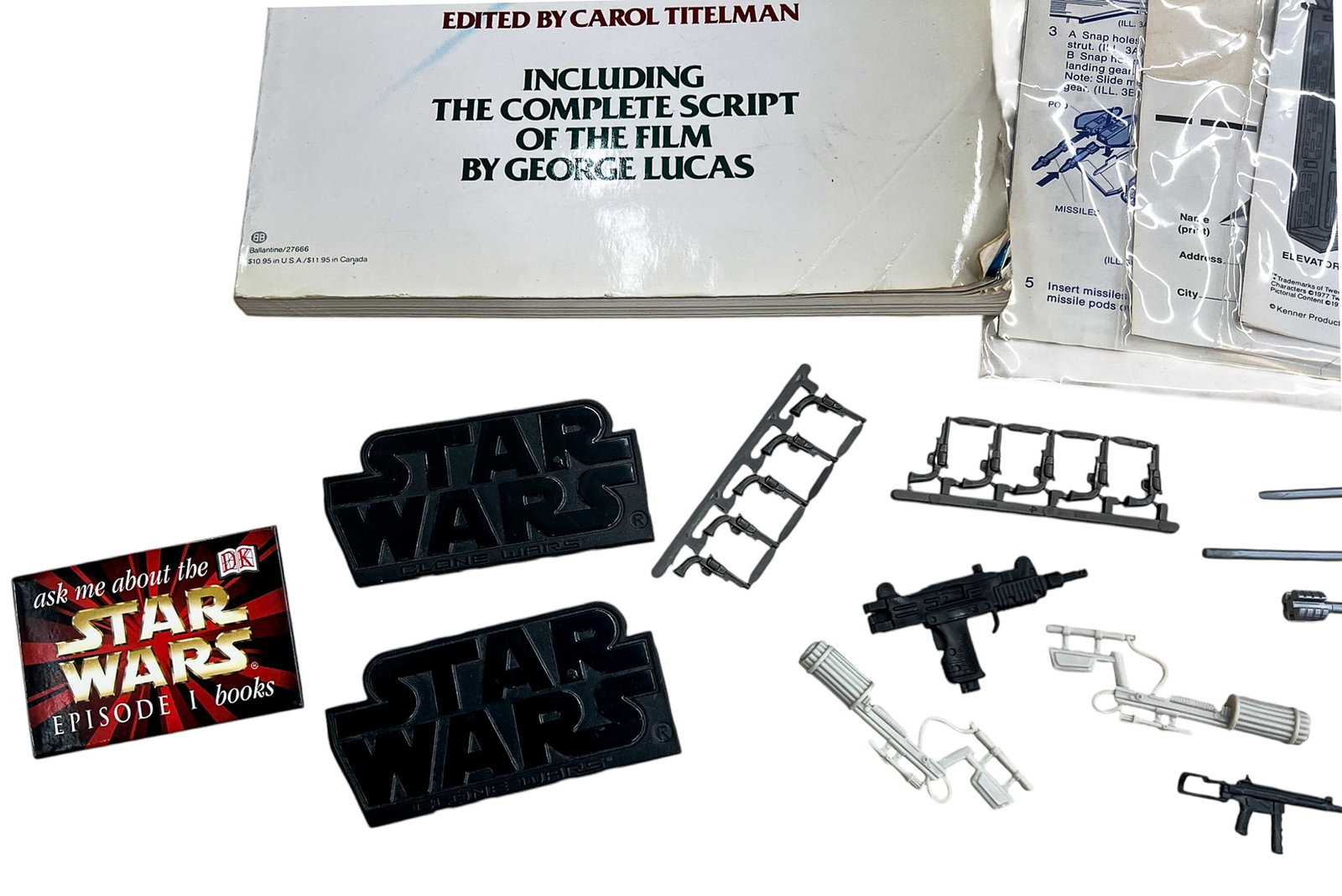 Approx. 70pc Star Wars Toy Accessories, Ephemera & Book etc. - 2