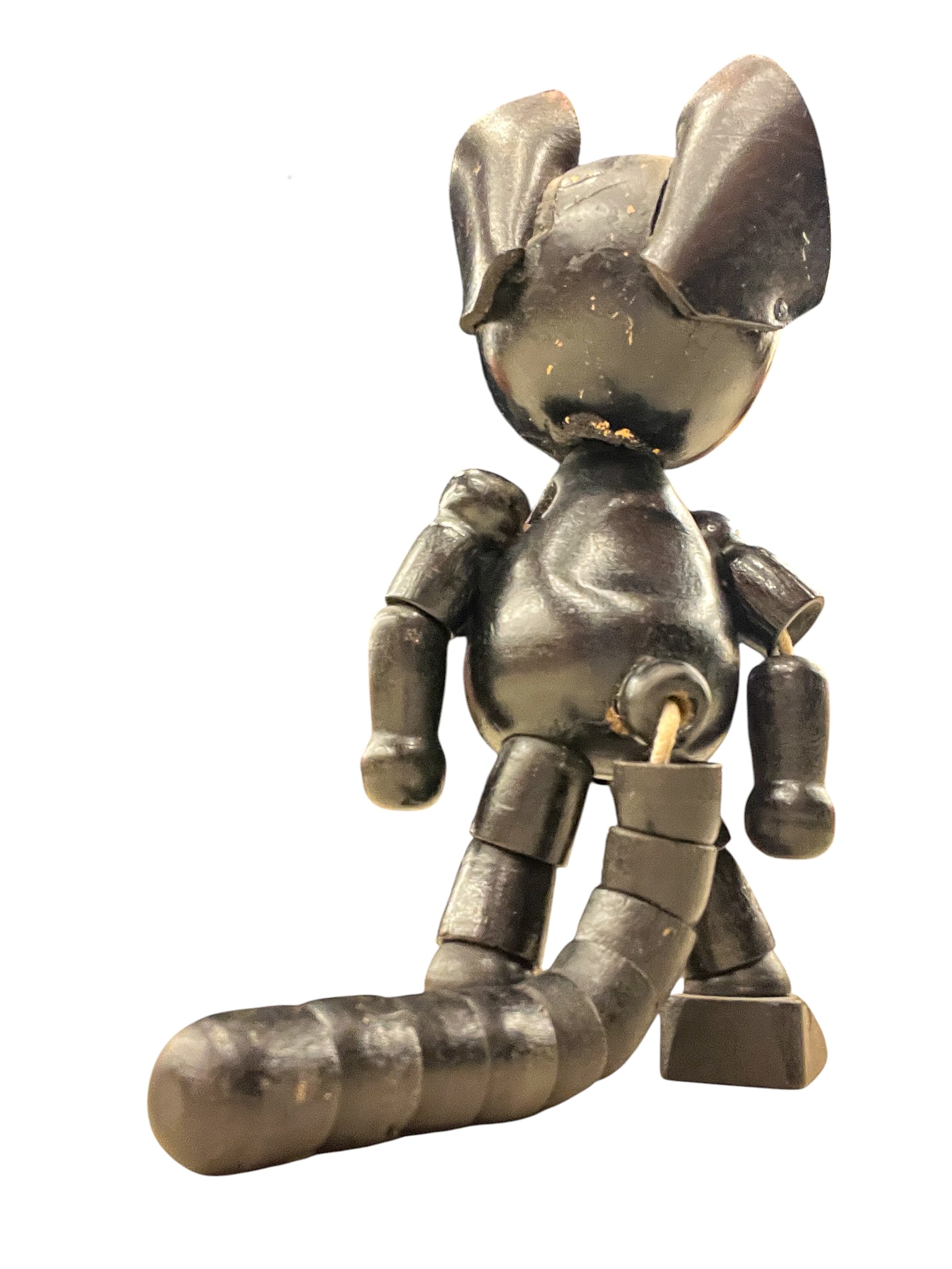 1920s Felix the Cat Articulated Painted Wood Doll - 3