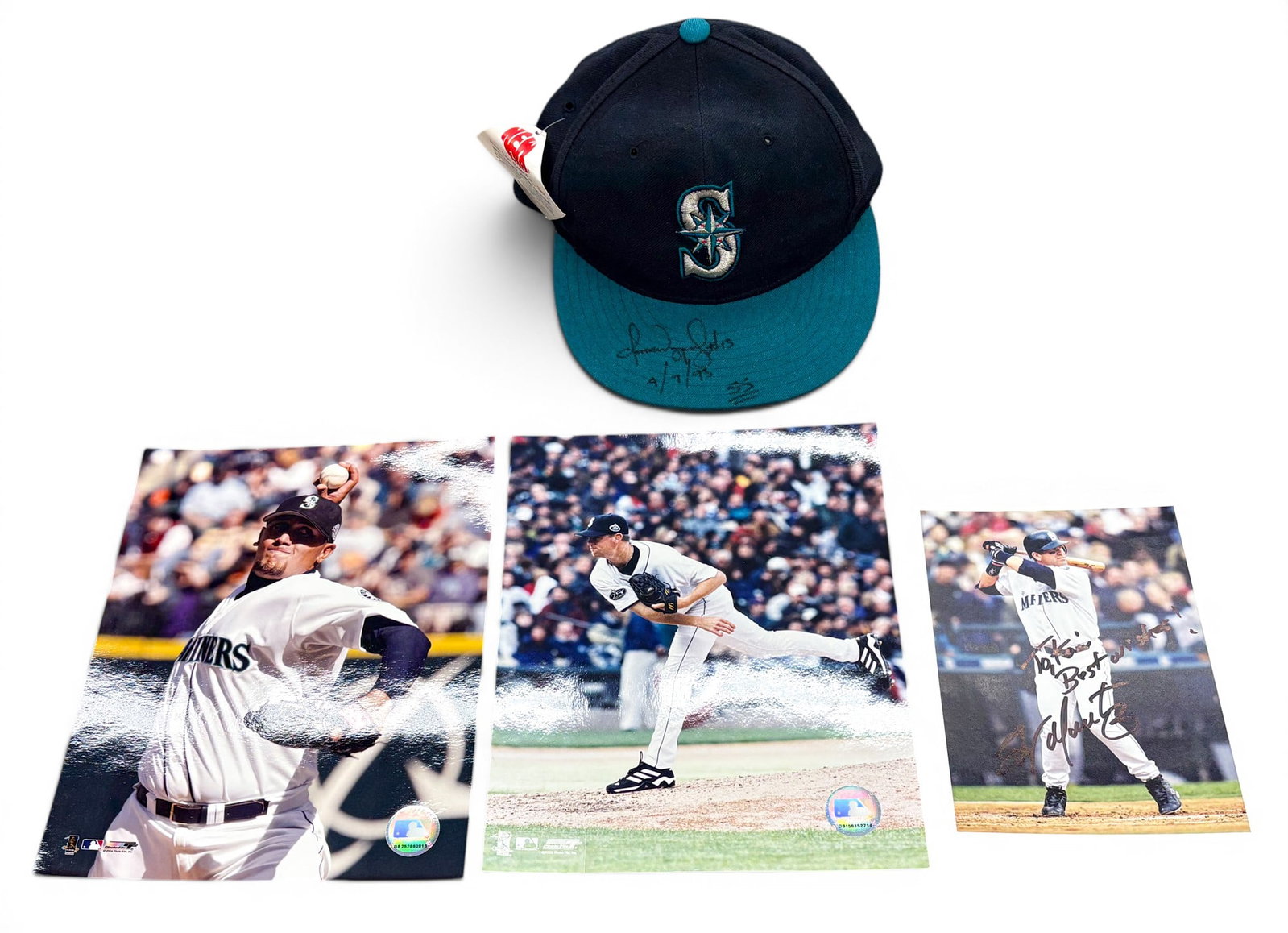6pc Seattle Mariners Signed 1993 Baseball Cap, Poster & Photos, etc. - 2
