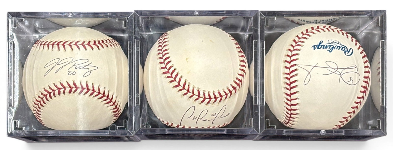 3pc Signed Baseballs in Display Cubes - 2