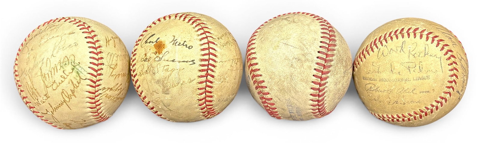 4pc Vintage Signed Baseballs - 2