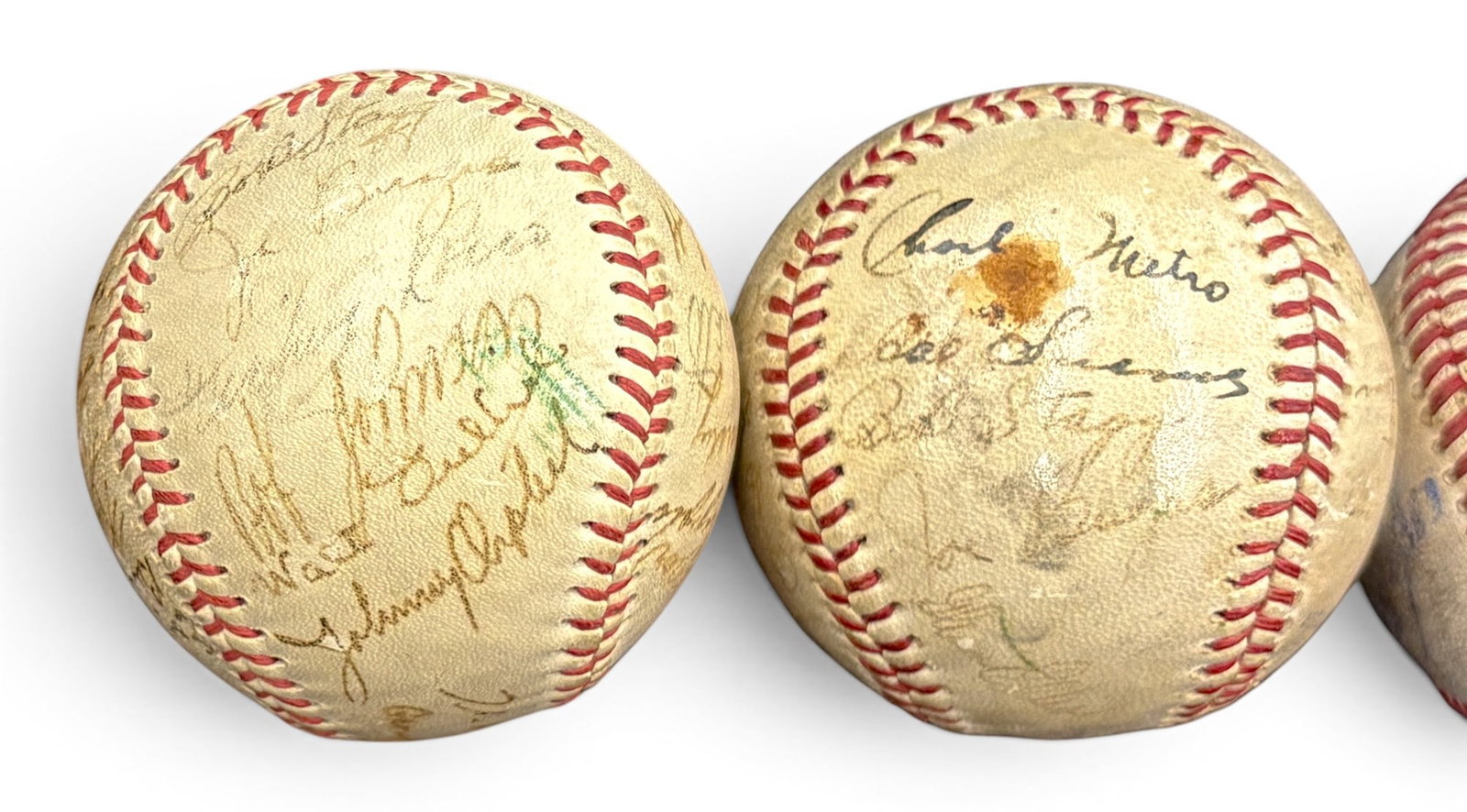 4pc Vintage Signed Baseballs - 3