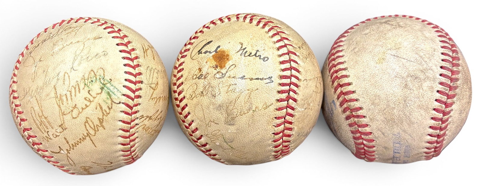 4pc Vintage Signed Baseballs - 4