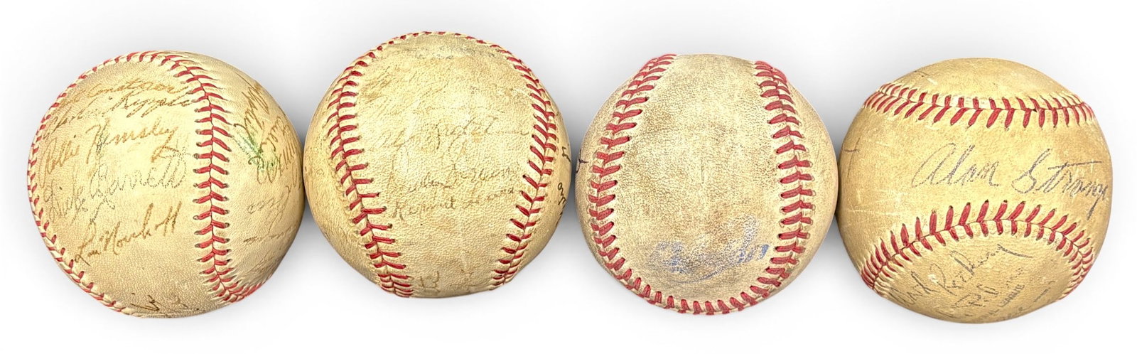 4pc Vintage Signed Baseballs - 5