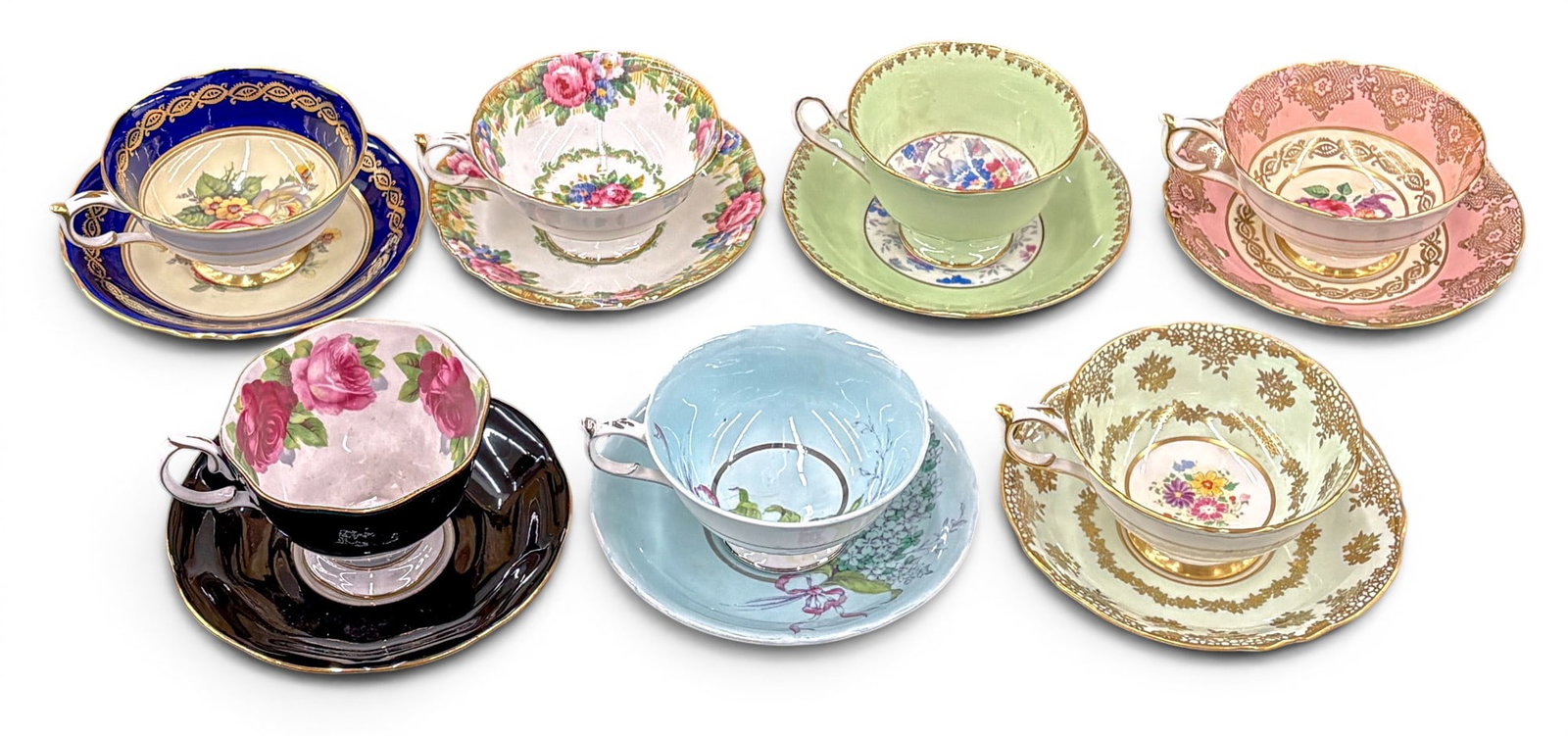 7pc Teacups & Saucers - 2
