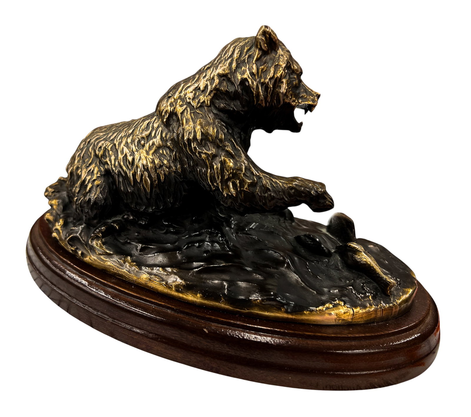 Terrell O'Brien "Grizzly Bear with Salmon" Bronze - 2