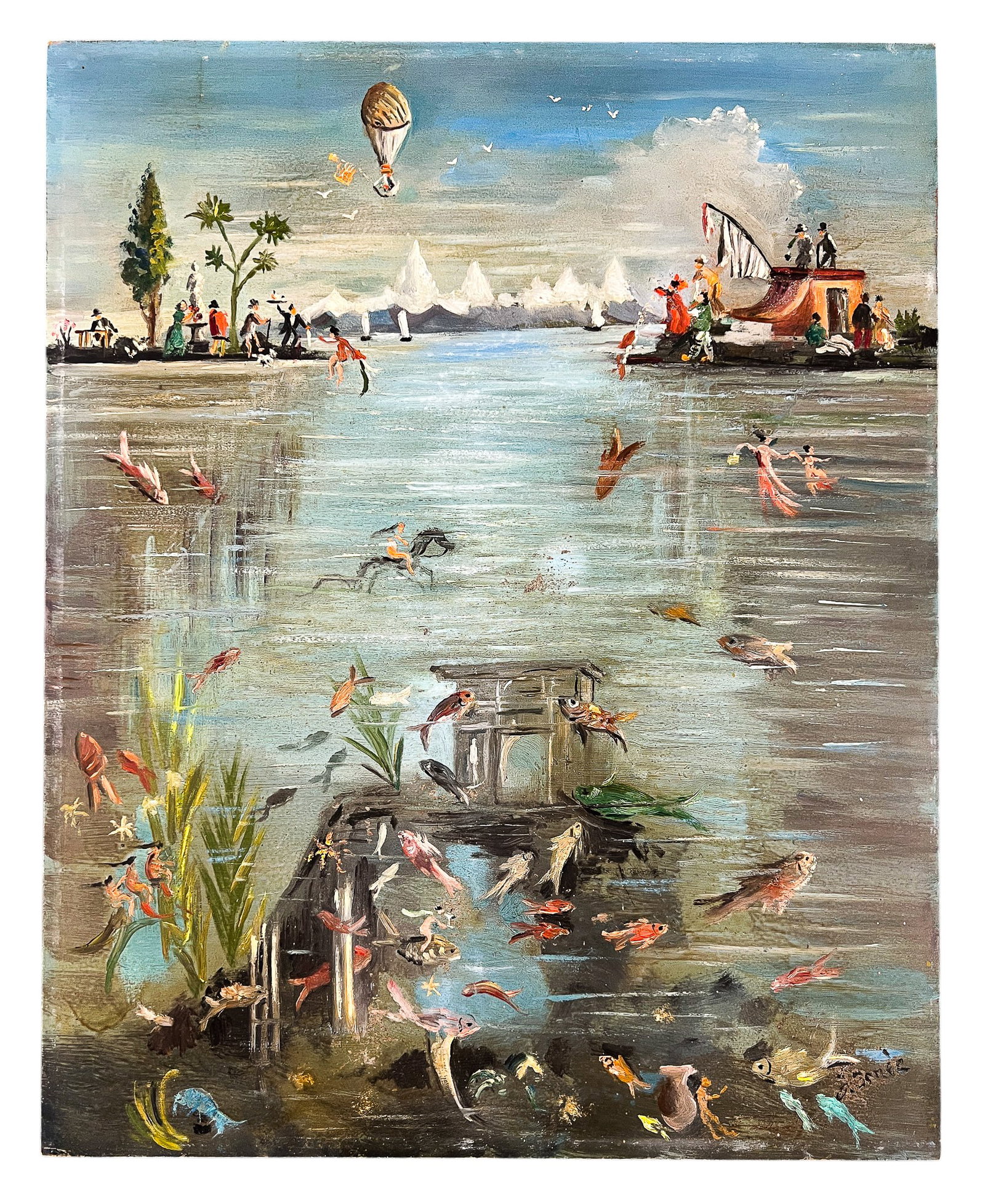 Artist Unknown "Sea Celebration" Oil on Board - 2