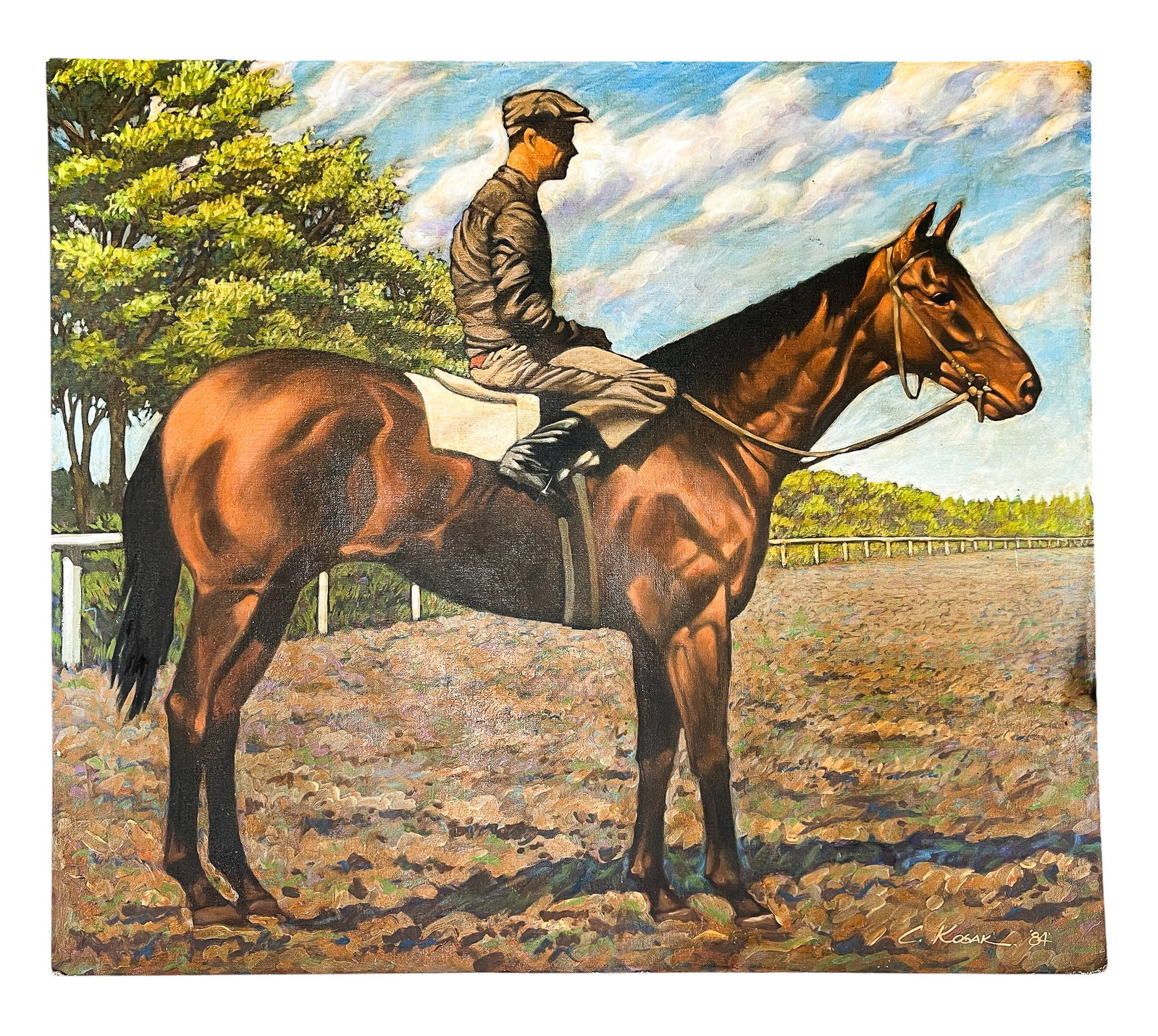 Craig Kosak "Before the Ride" 1984 Oil on Board - 2