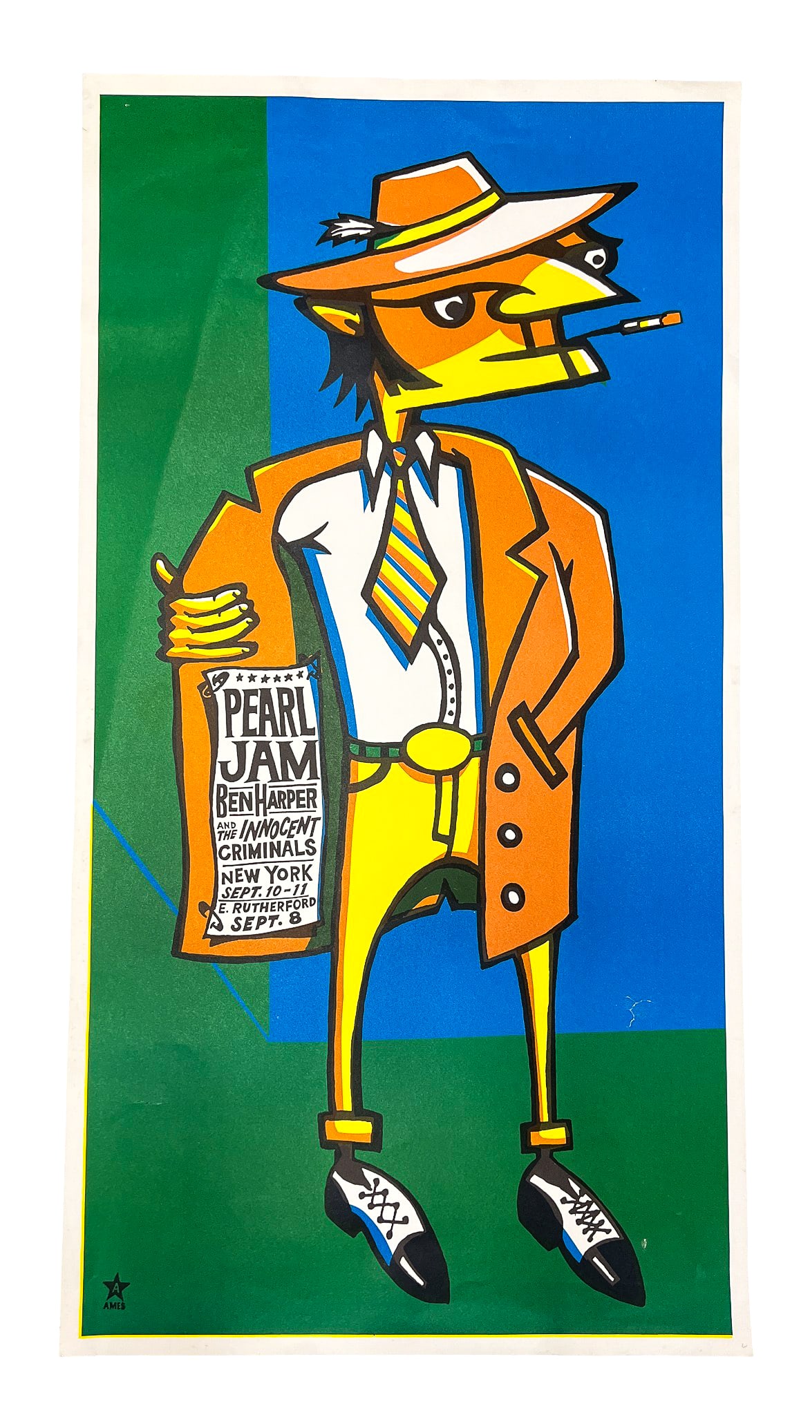 1998 Pearl Jam Concert Screenprint Poster by Ames Bros - 2