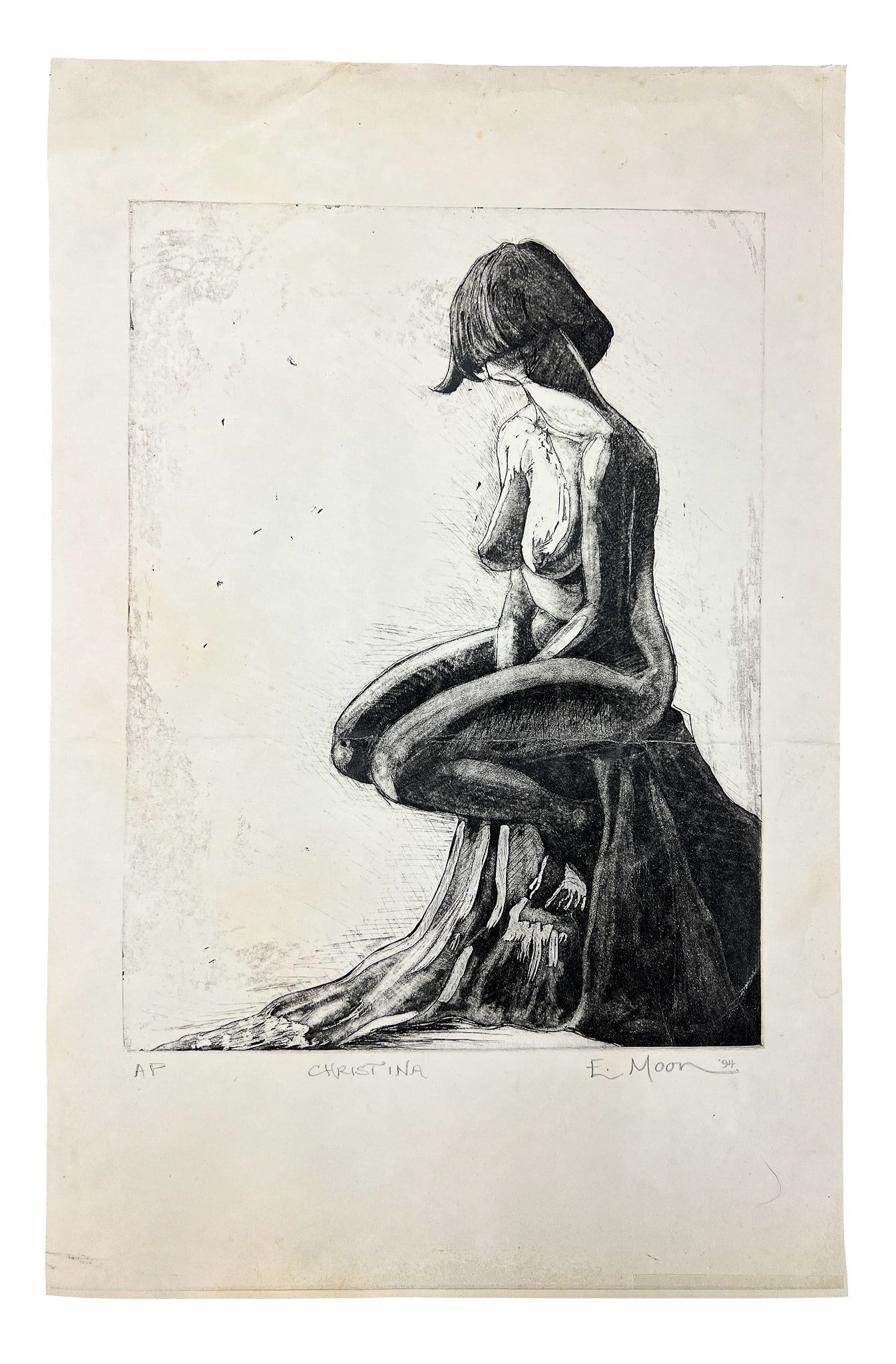 E. Moon "Christina" 1994 Artist's Proof Etching - 2