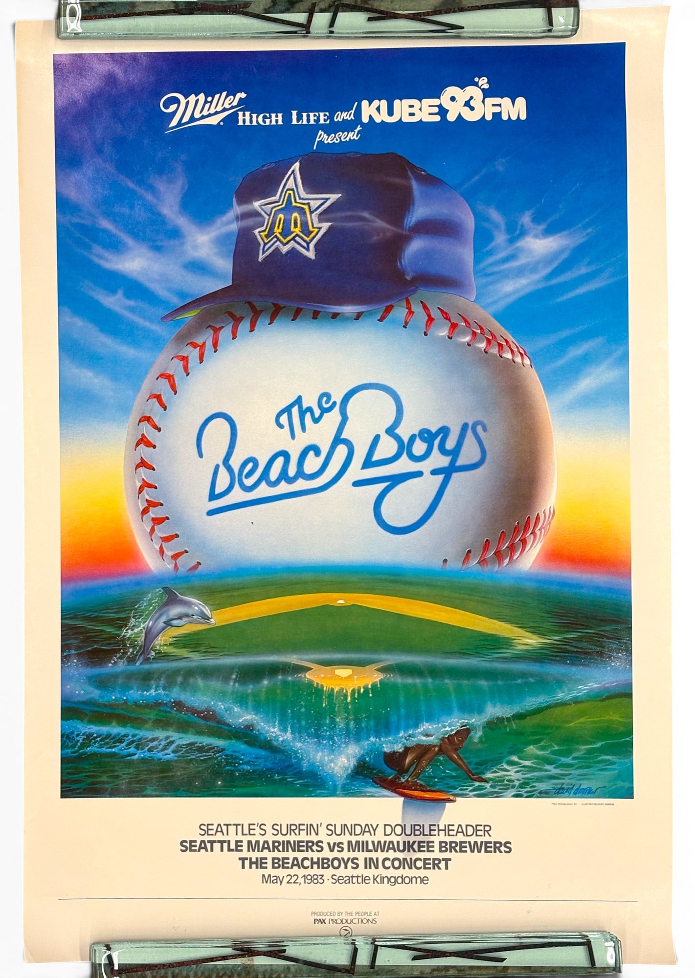 10pc 1983 Seattle Mariners-The Beach Boys Doubleheader Poster etc. - 2