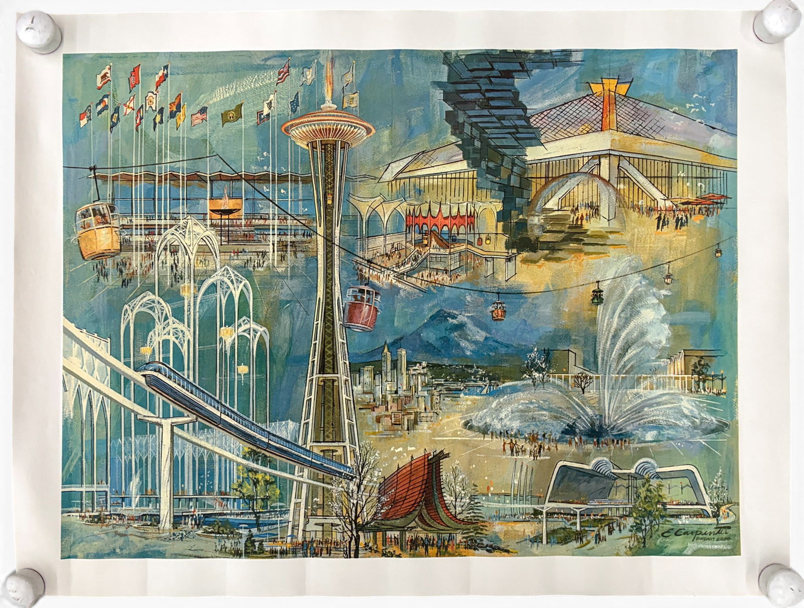 3pc Seattle World's Fair Posters etc. - 2