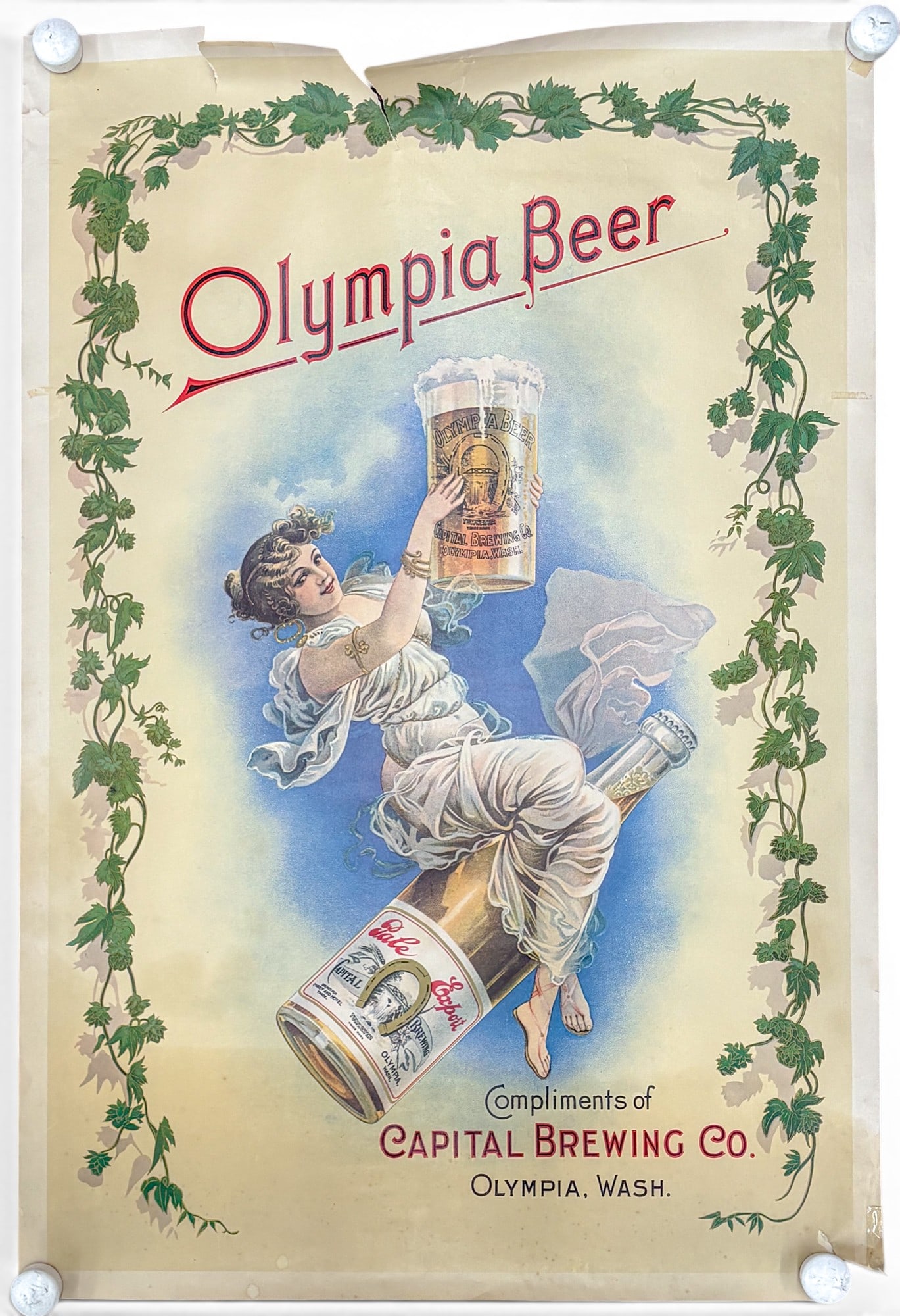 2pc Antique & Vintage Olympia Beer Posters - 3