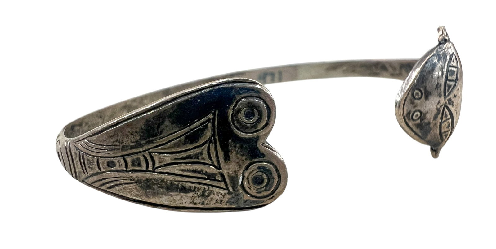 Sterling Silver Northwest Native Style Bracelet 21g - 3