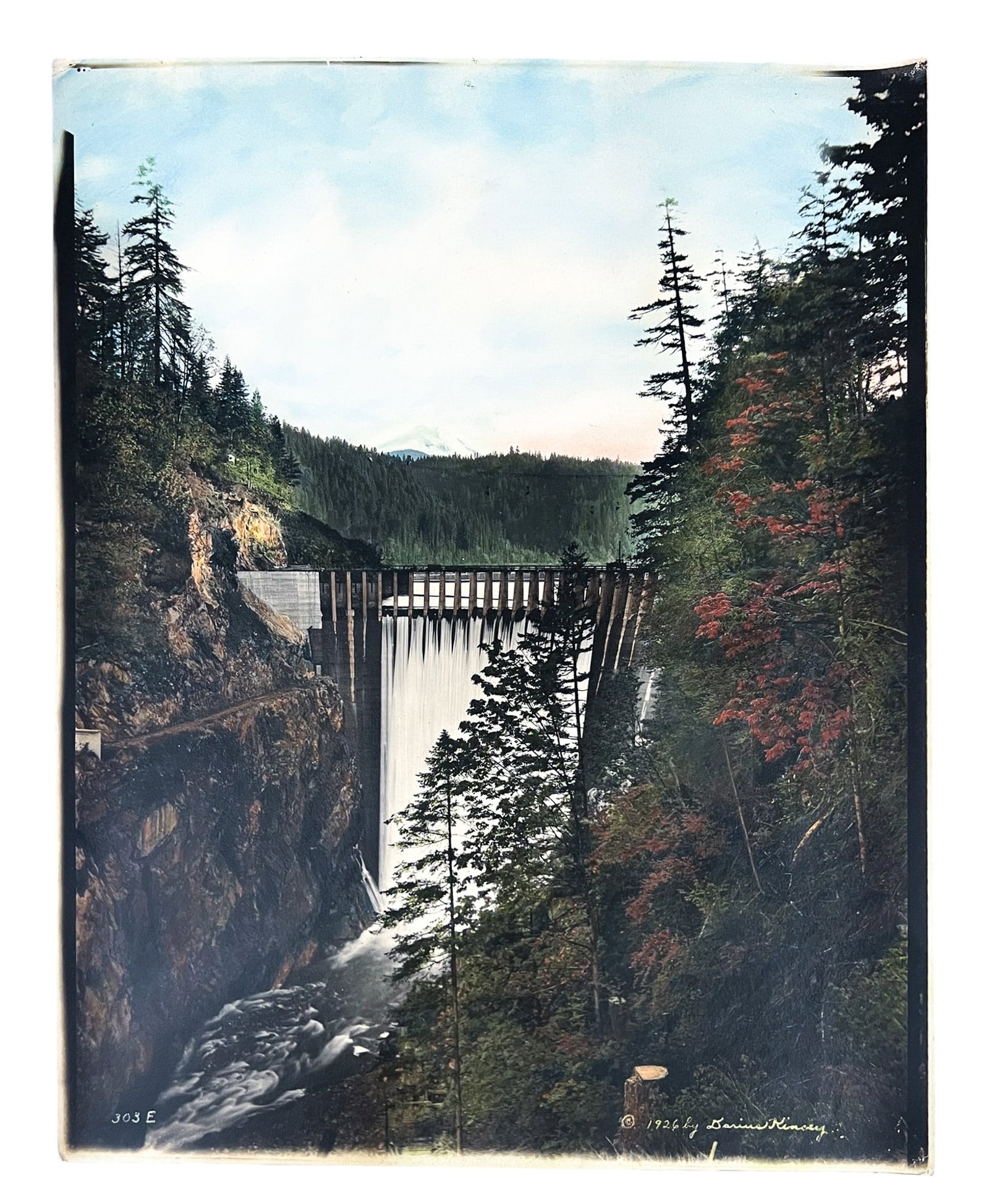 Darius Kinsey "Lower Baker River Dam" 1926 Hand Tinted Photograph - 2