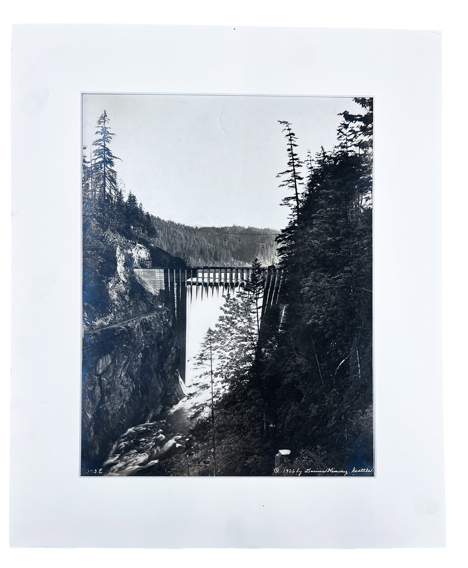 Darius Kinsey "Lower Baker River Dam" 1926 Photograph - 2