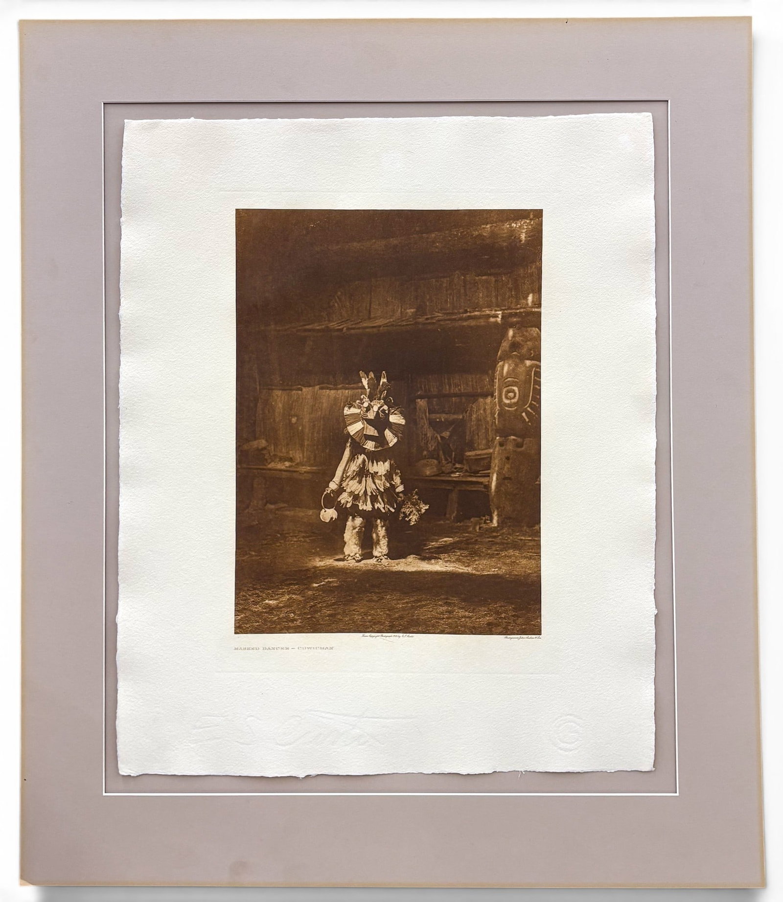 Edward Curtis "Masked Dancer - Cowichan" 1912 Photogravure - 2
