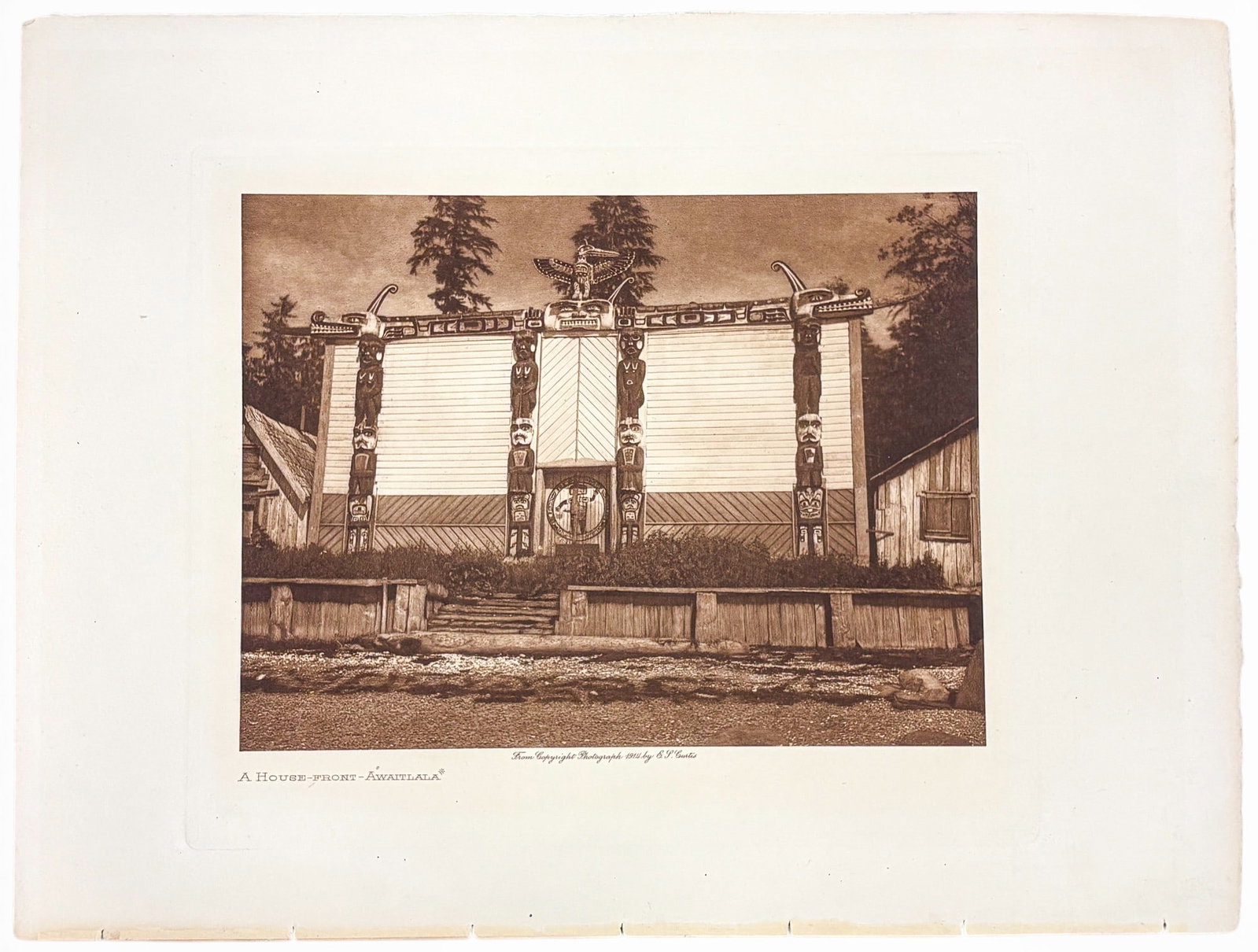 Edward Curtis "A House-Front - Awaitlala" 1914 Photogravure (1 of 1)