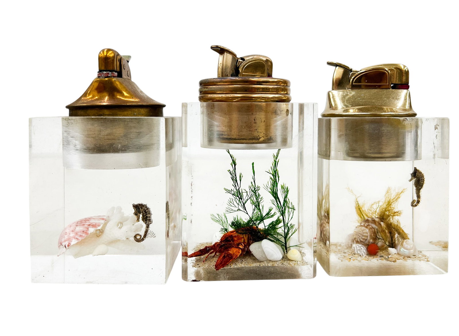 6pc Vintage Sea Life Table Top Lighters etc. - 2