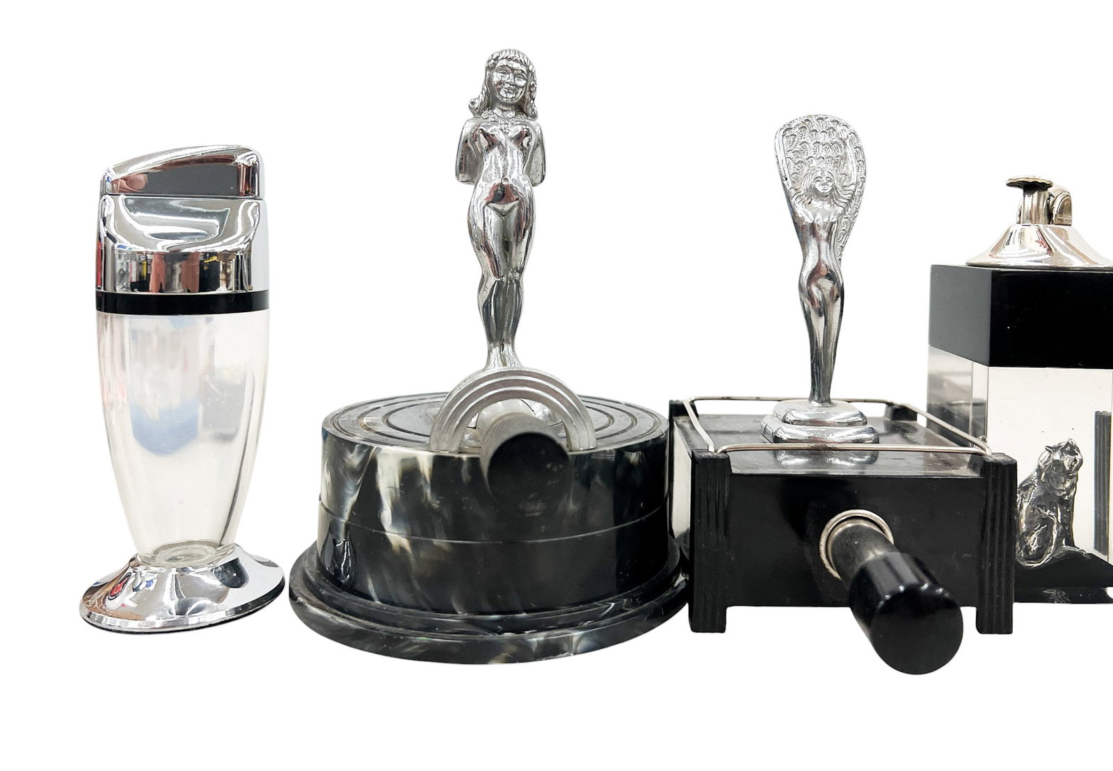 8pc Vintage Art Deco Table Top Lighters - 2