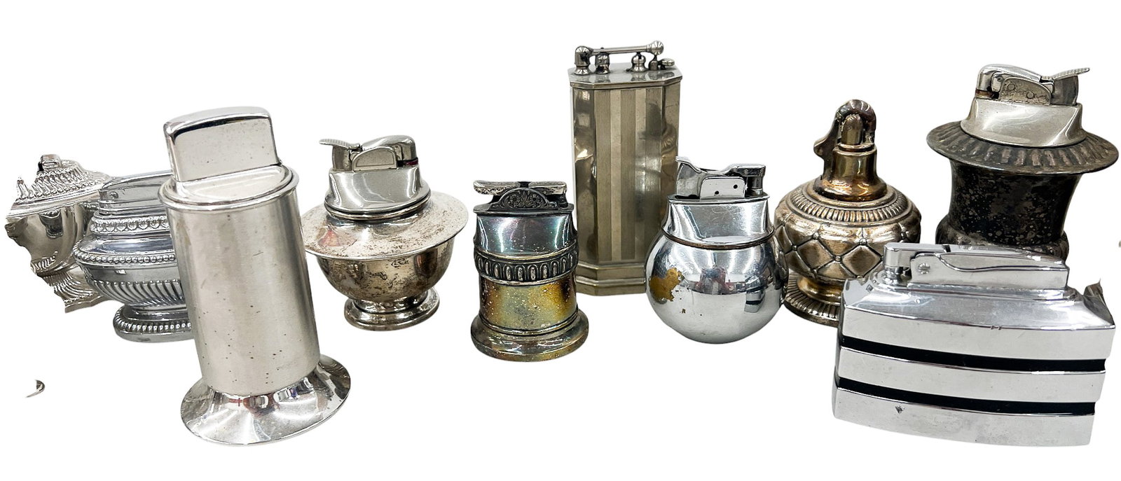 14pc Vintage Metal Plated Table Top Lighters - 3