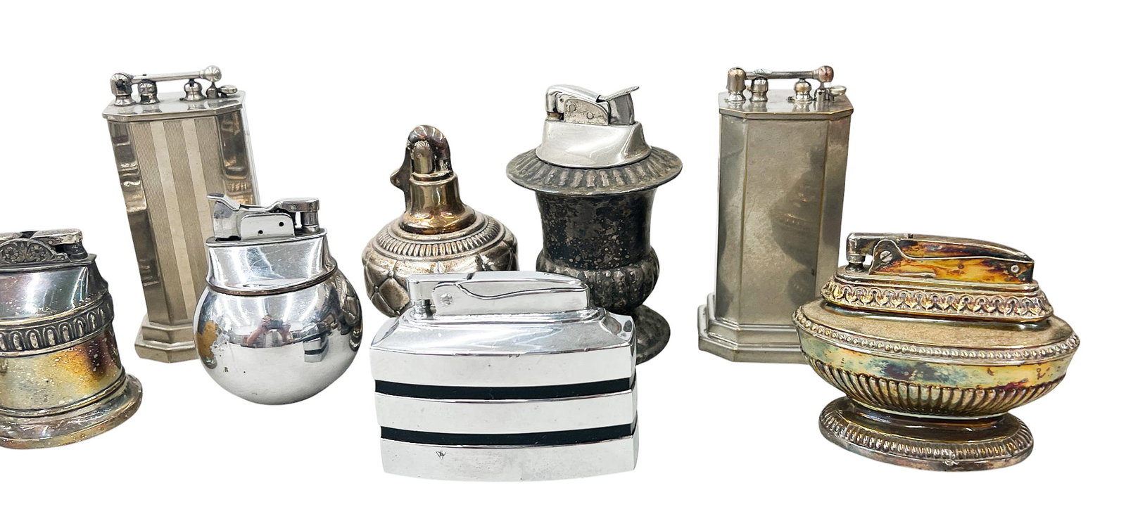 14pc Vintage Metal Plated Table Top Lighters - 4